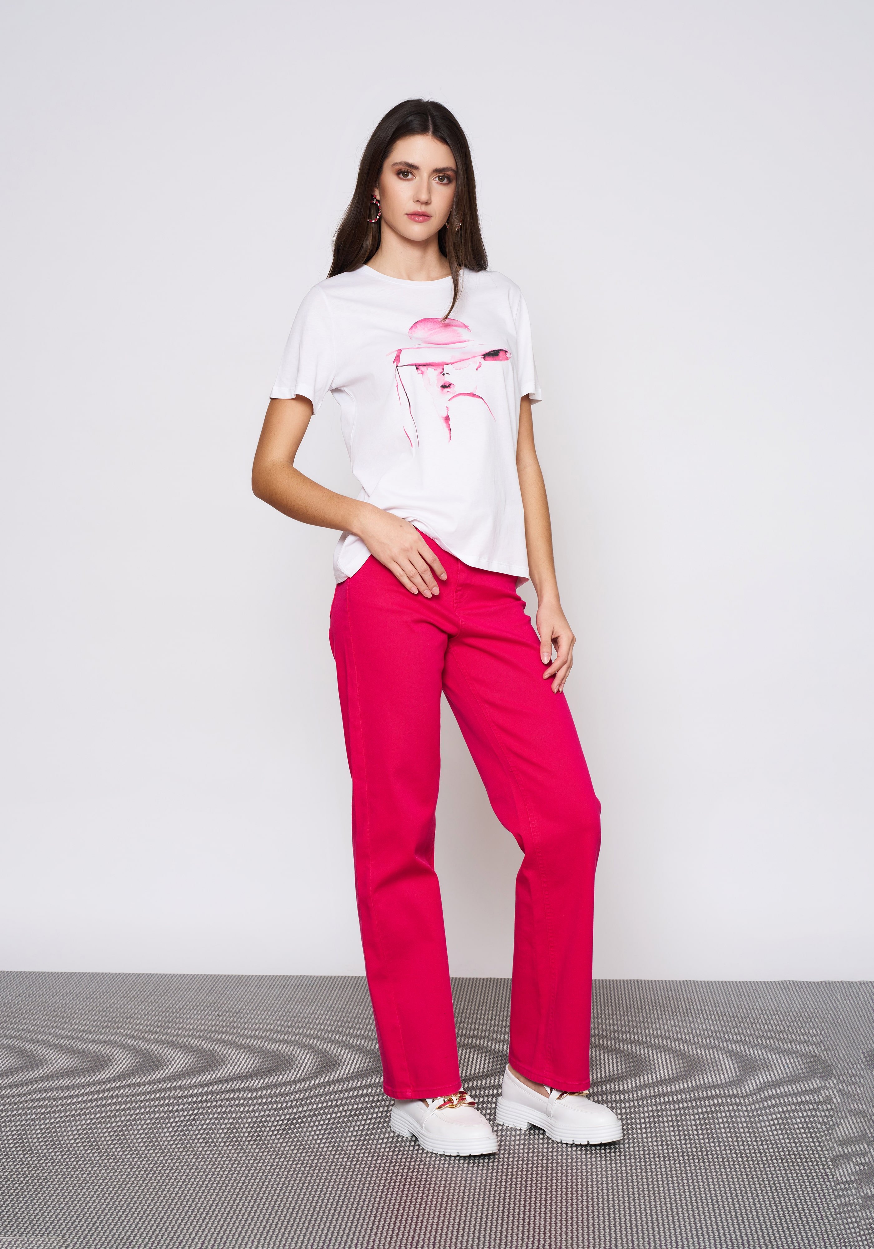 Baskılı Beyaz T-Shirt