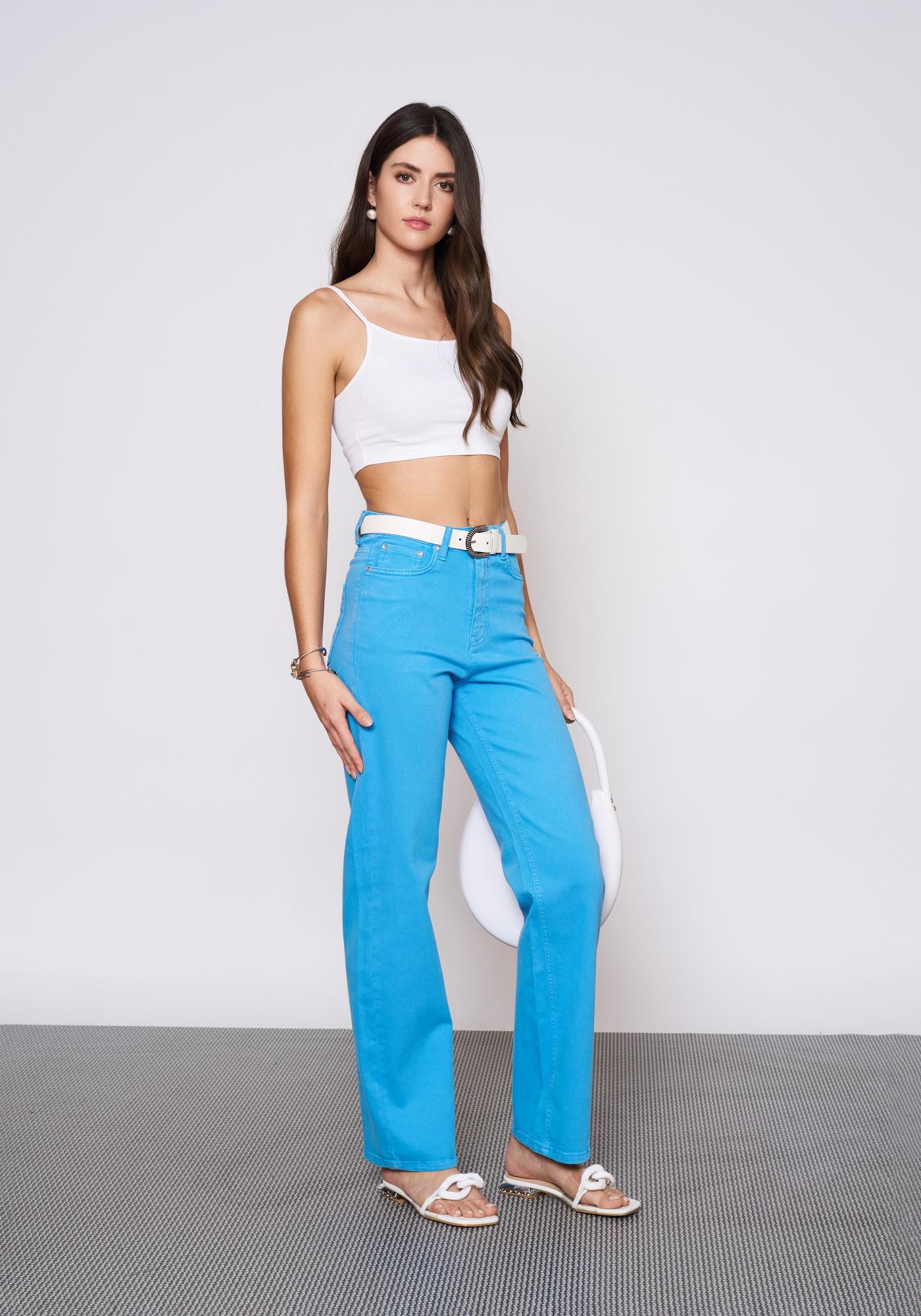 Beyaz Askılı Crop Top
