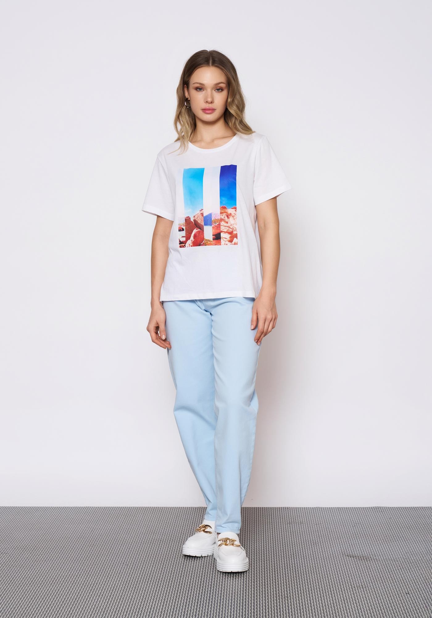 Baskılı Beyaz T-Shirt