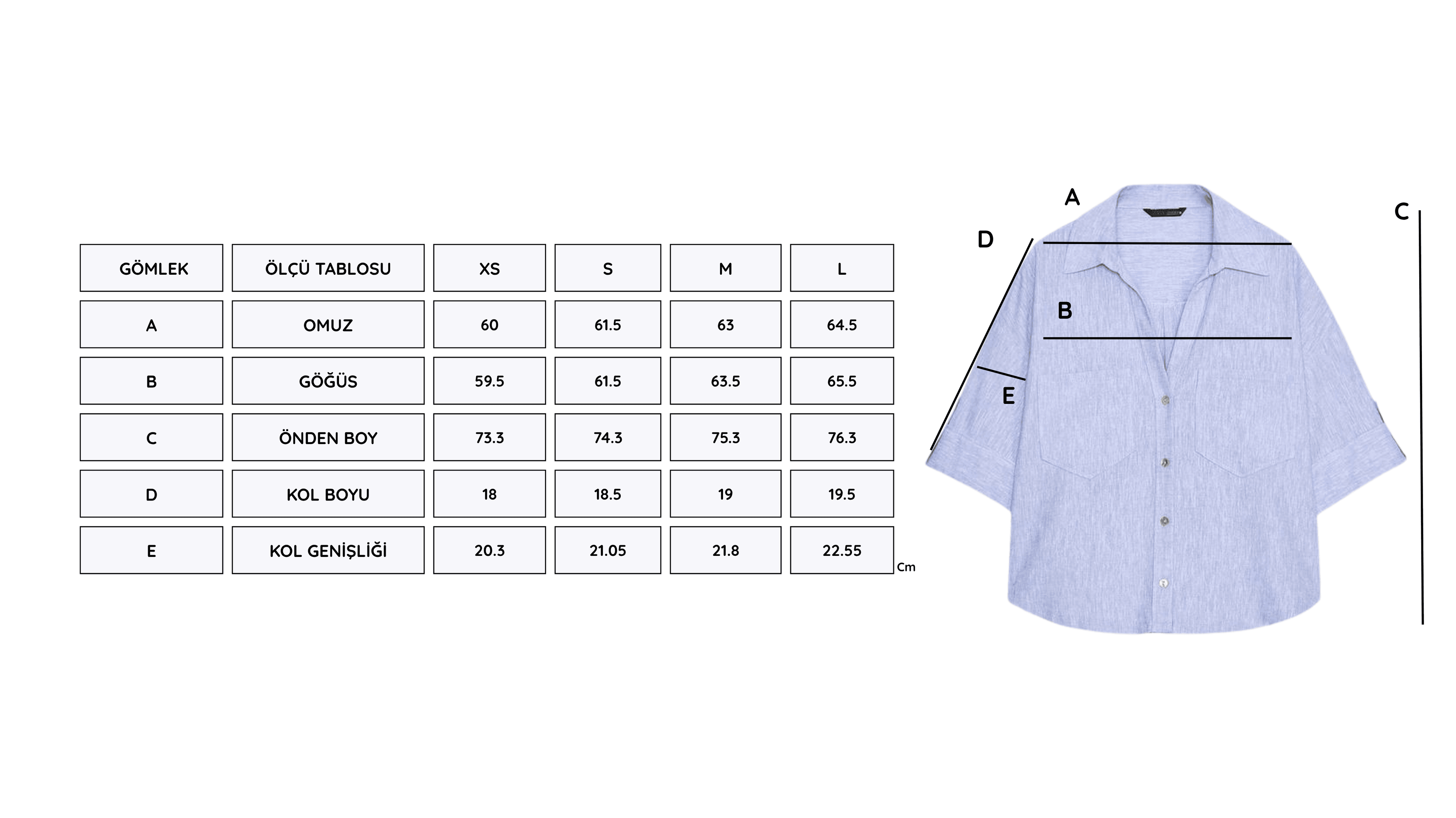 Dirsek Kol White Shirt