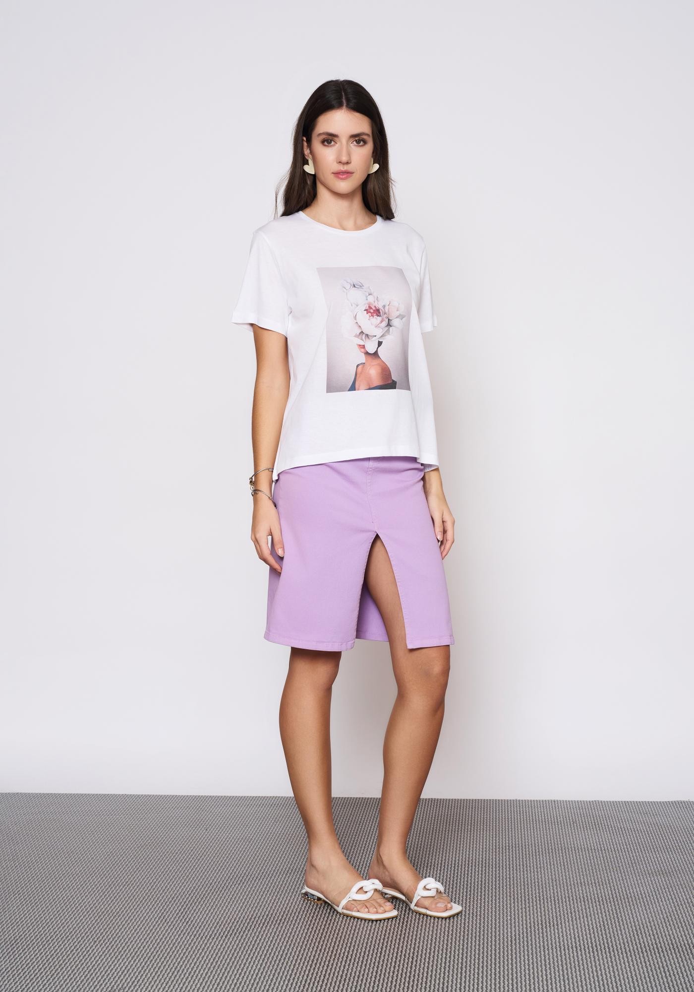 Baskılı Beyaz T-Shirt