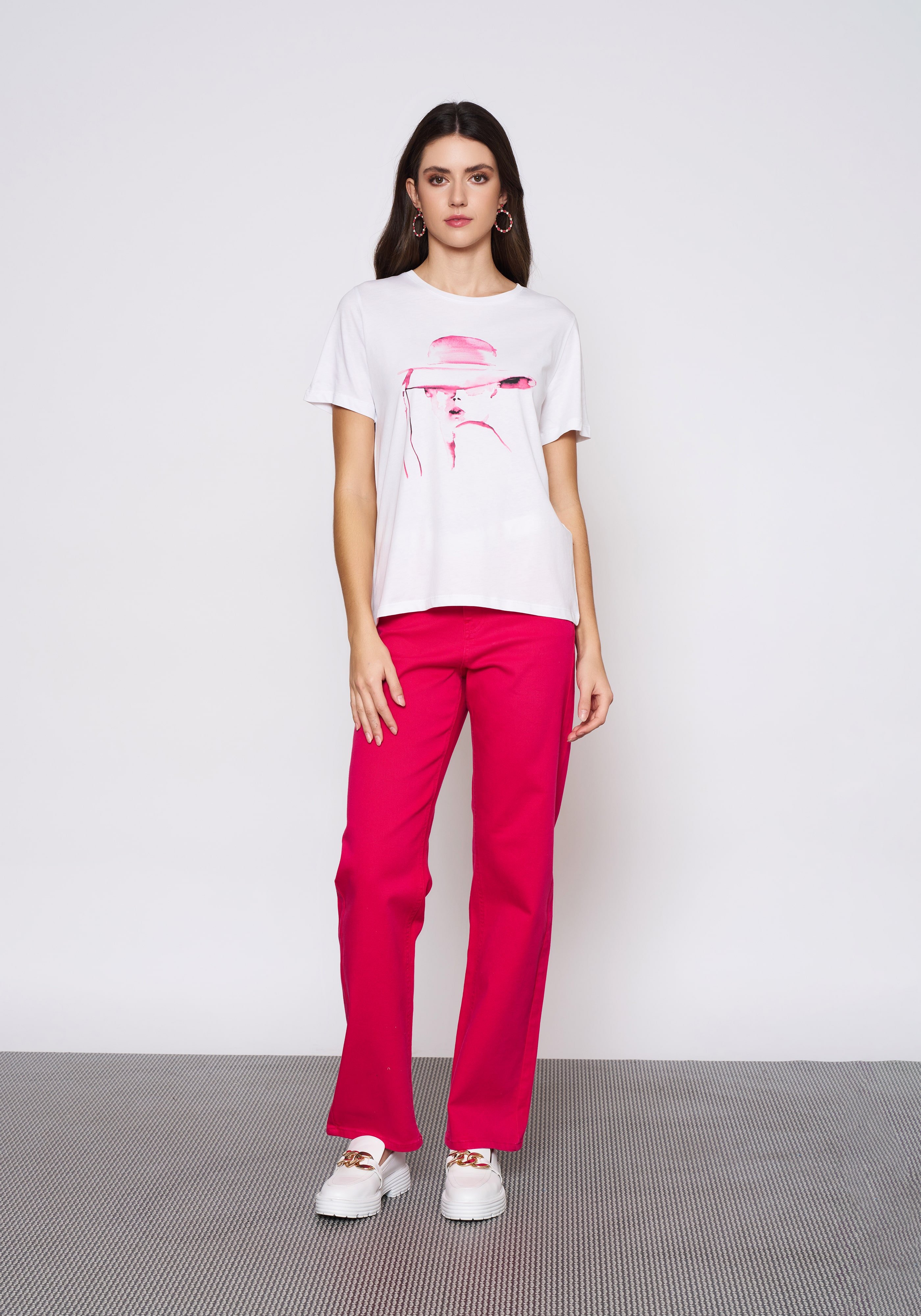 Baskılı Beyaz T-Shirt