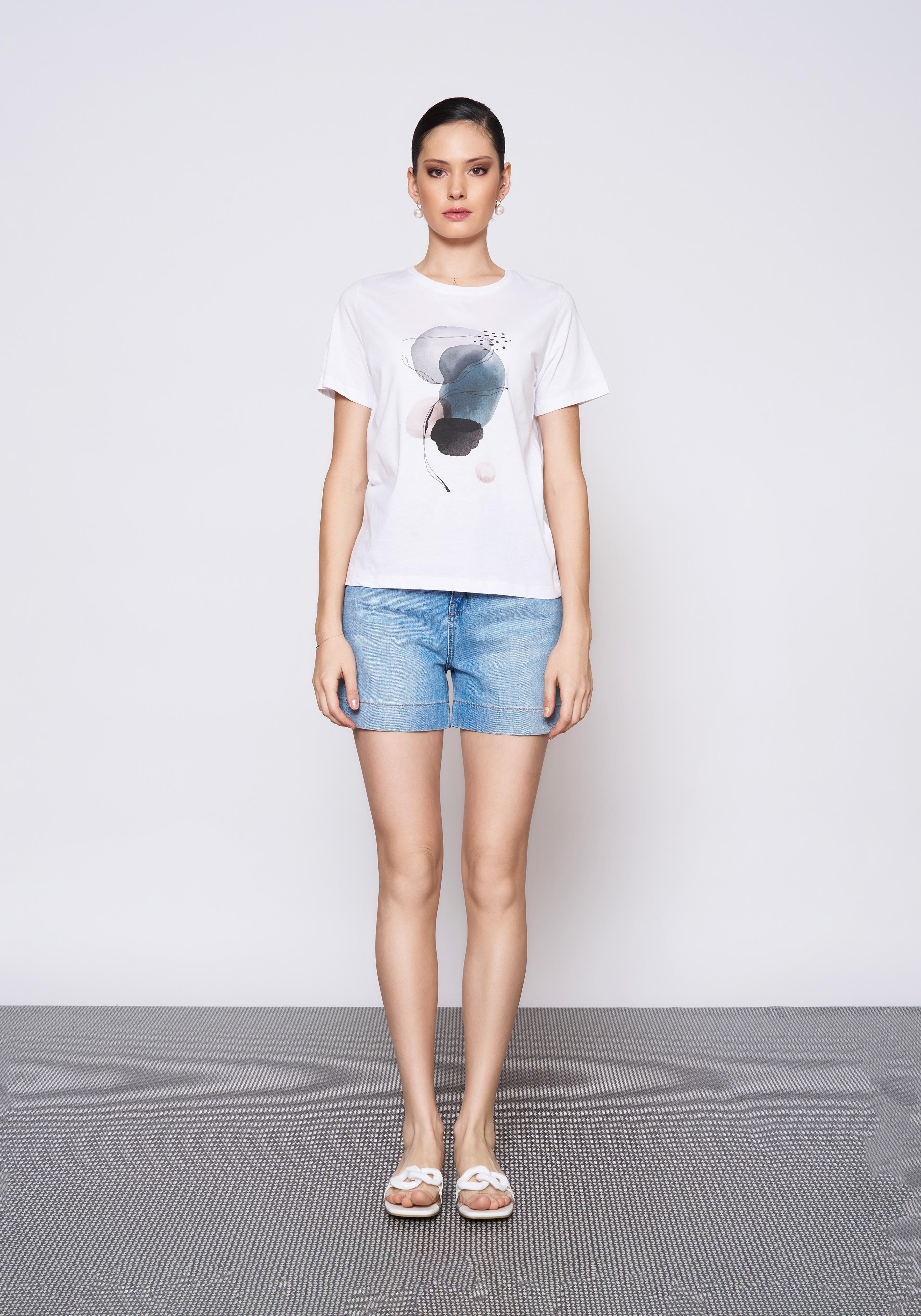 Baskılı Beyaz T-Shirt