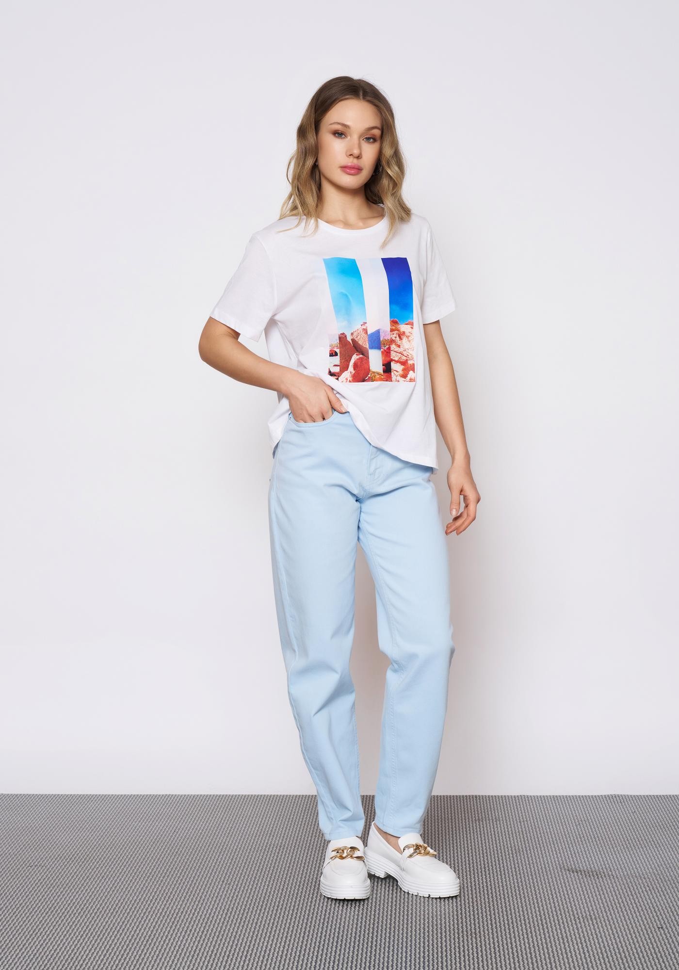 Baskılı Beyaz T-Shirt