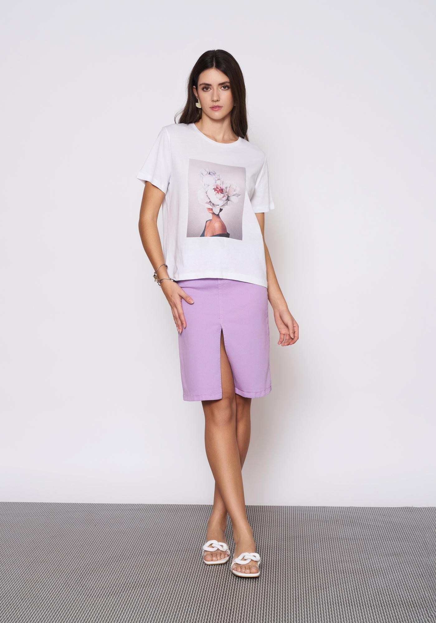 Baskılı Beyaz T-Shirt