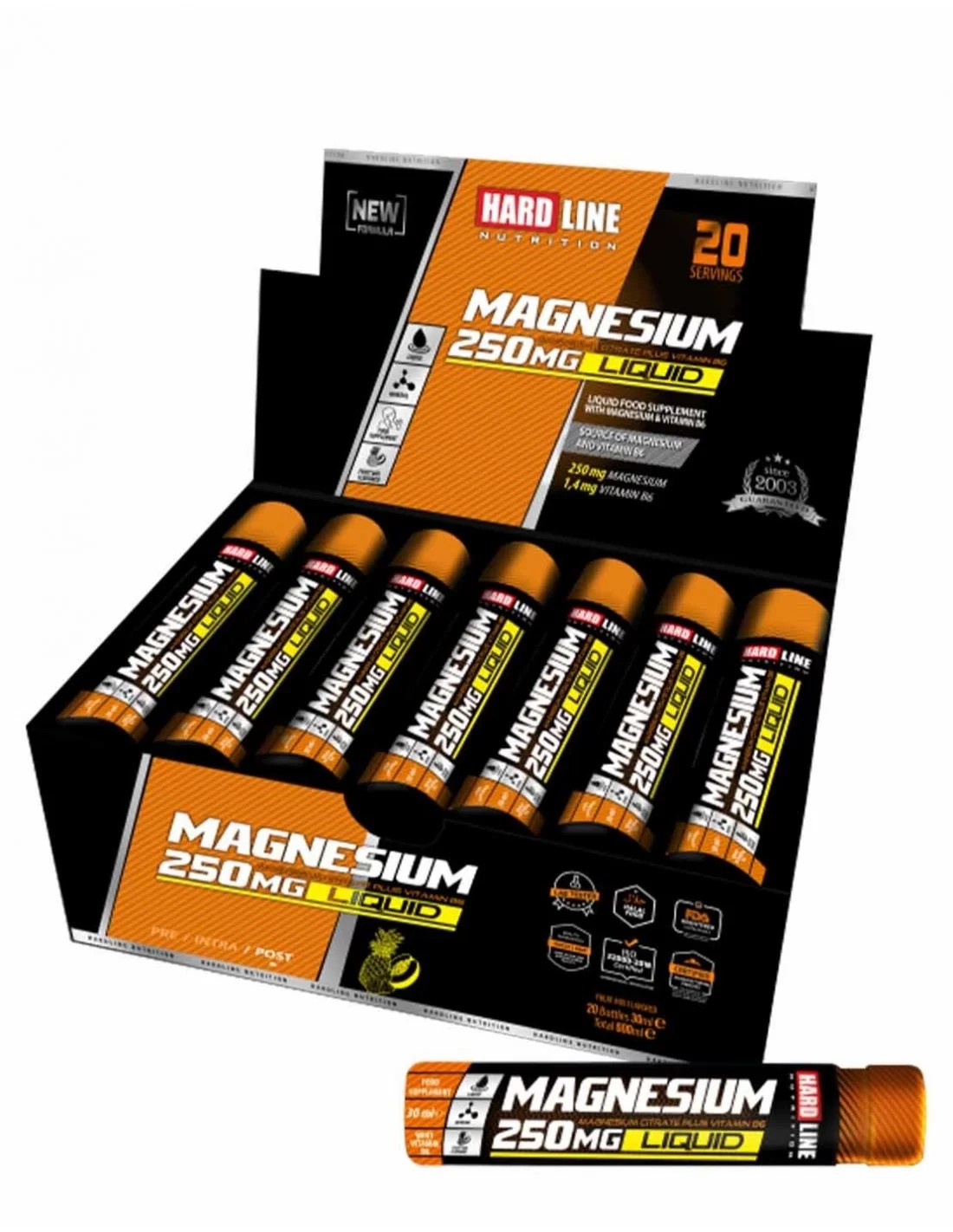 Hardline Magnesium Liquid 250mg 20 Adet (30ml)