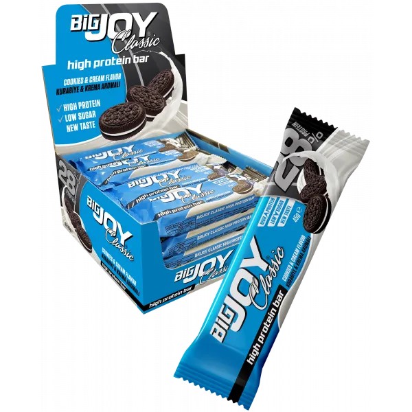 BİG JOY CLASSİC HİGH PROTEİN BAR COOKİES&CREAM 45 GR - 16 ADET