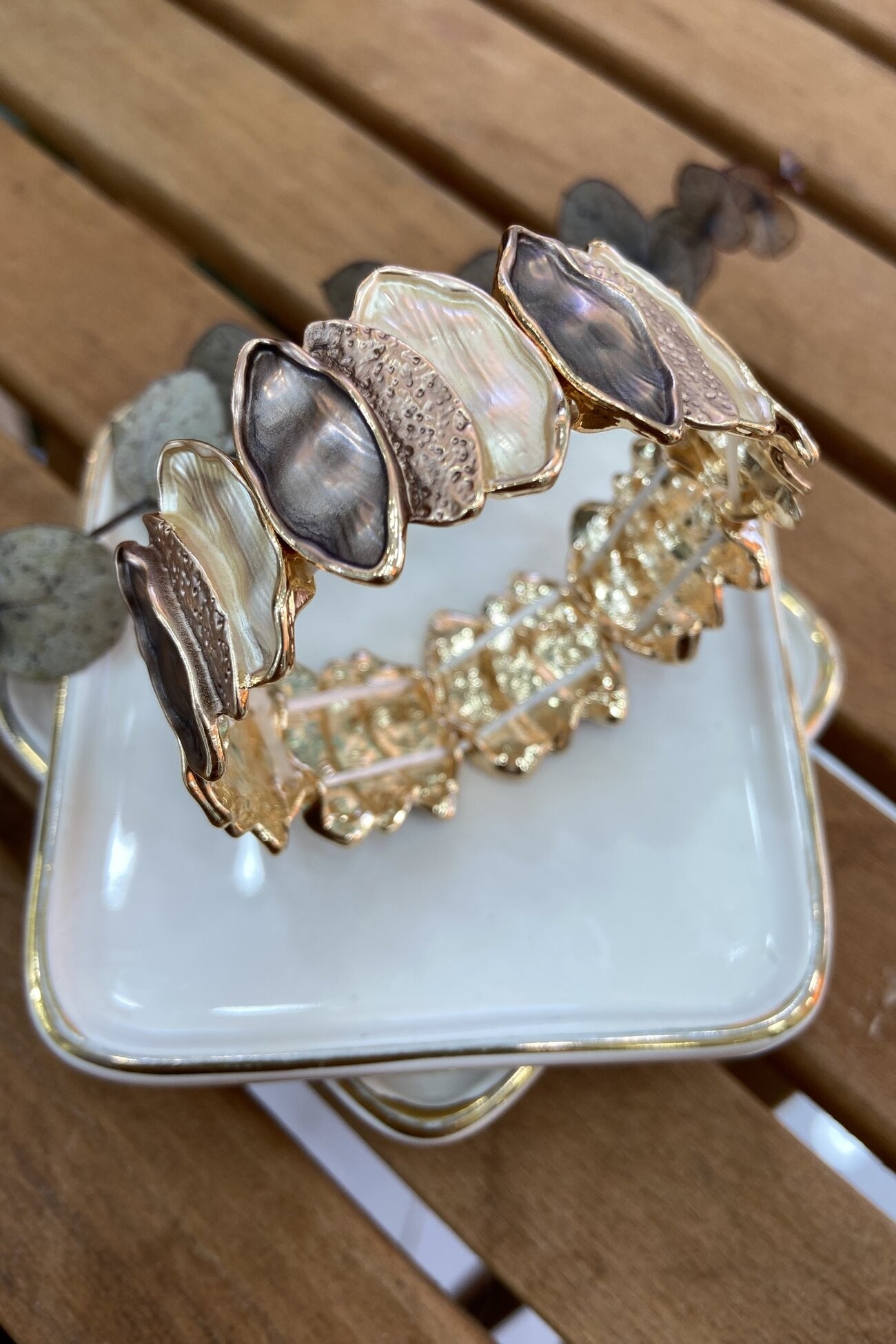 14K Altın Kaplama Floral Serisi Bilezik