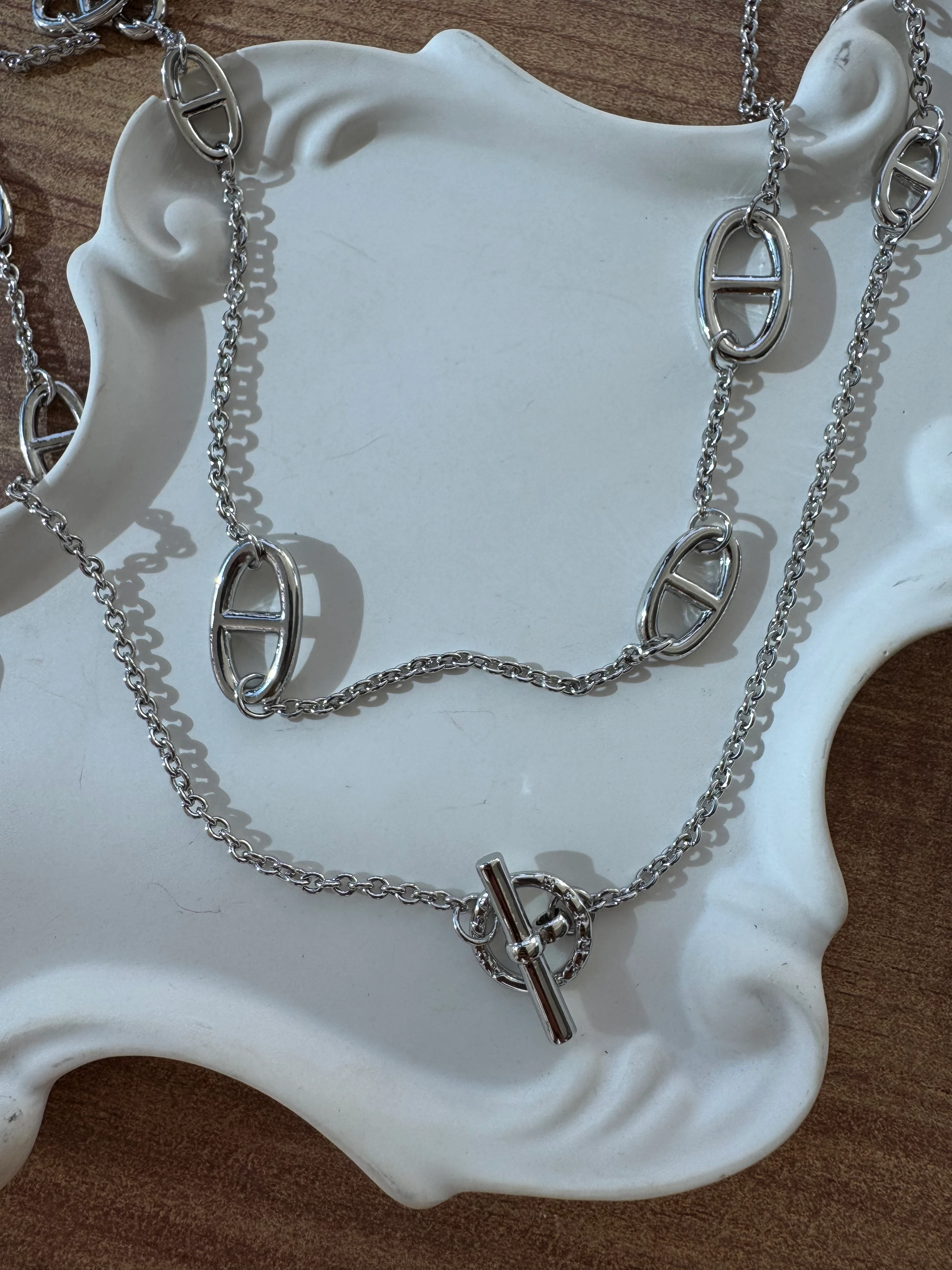 14K Altın Kaplama Logolu Marka Kolye Silver 1000cm