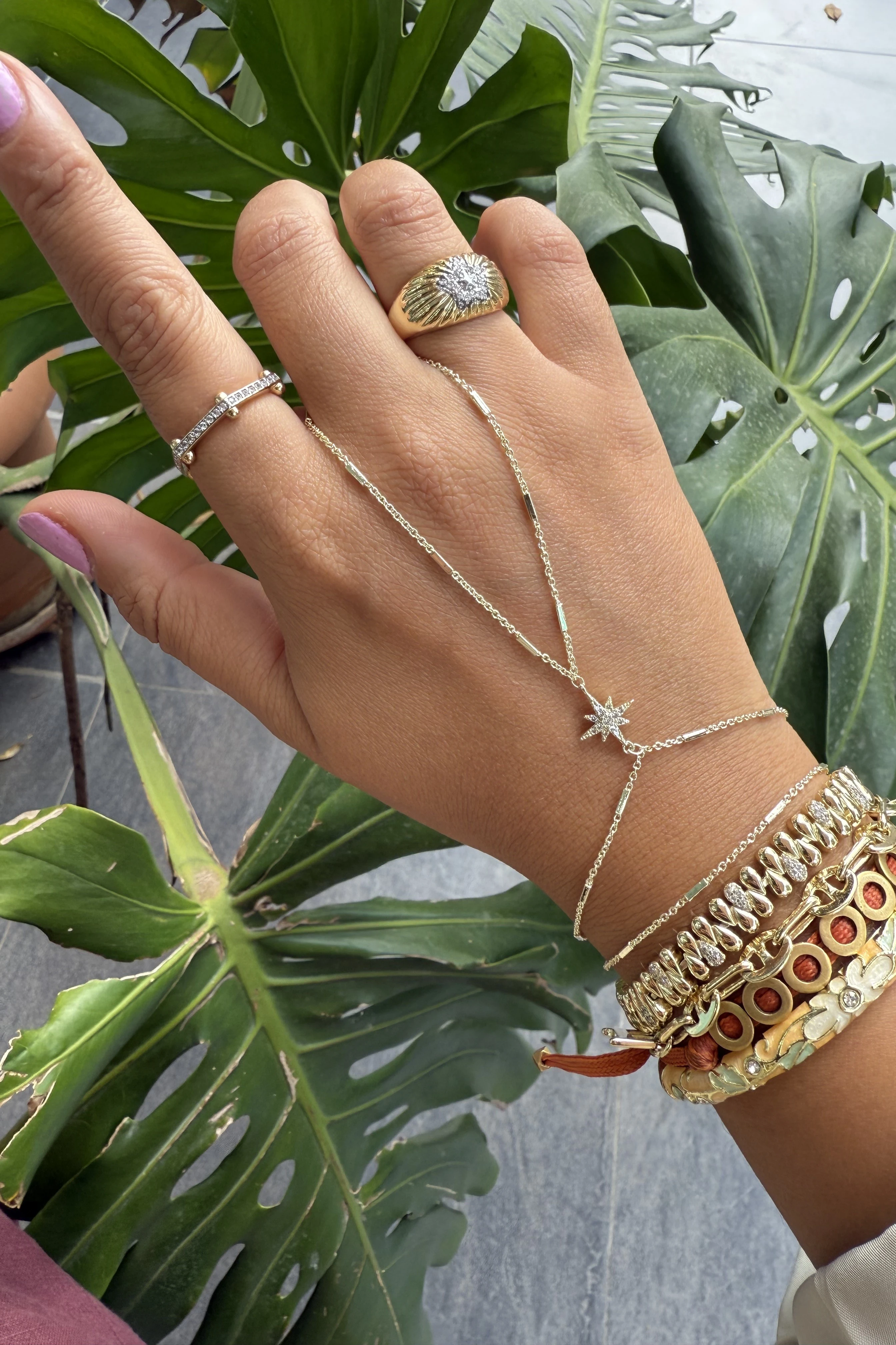 14K Altın Kaplama Taşlı Kuzey Yıldızı Şahmeran