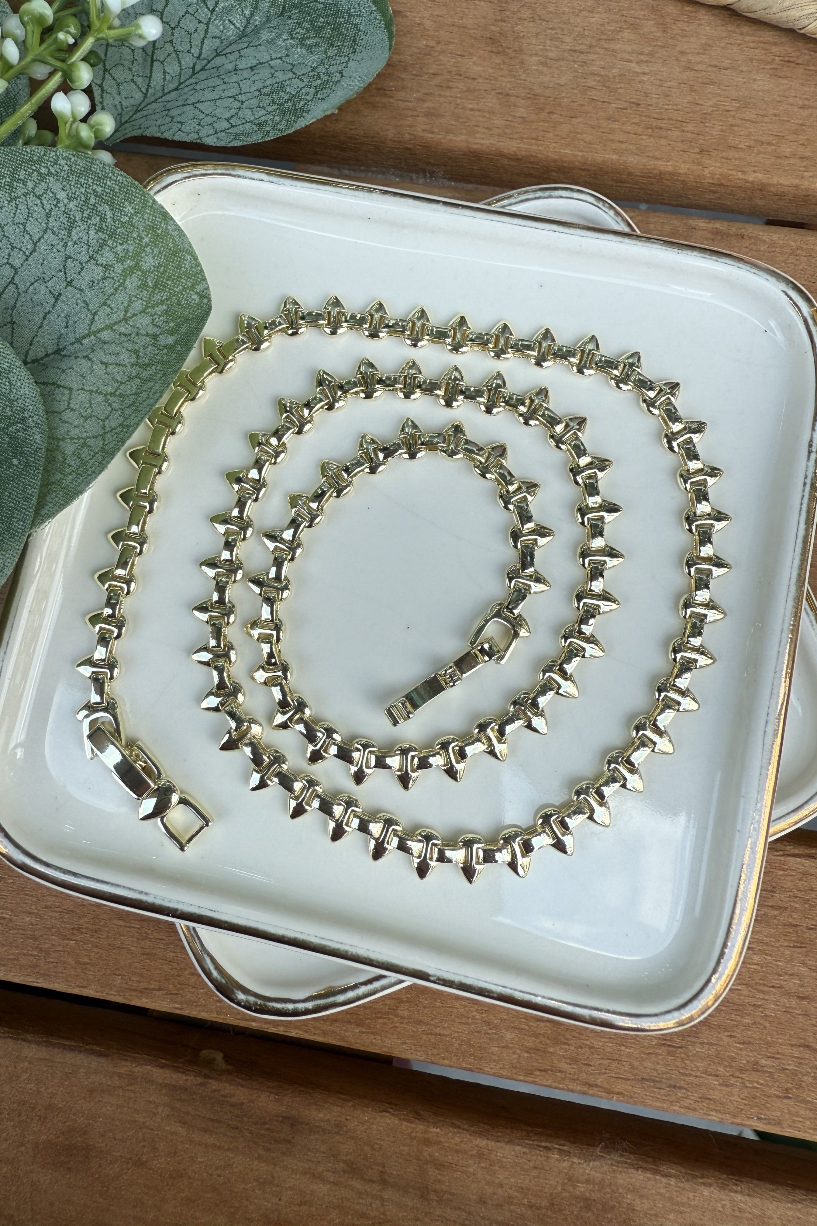 14K Altın Kaplama Serenay Kolye 47cm