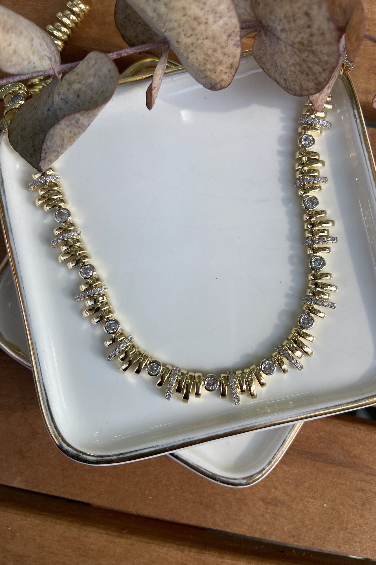 14K Altın Kaplama Olivia Kolye 45 cm