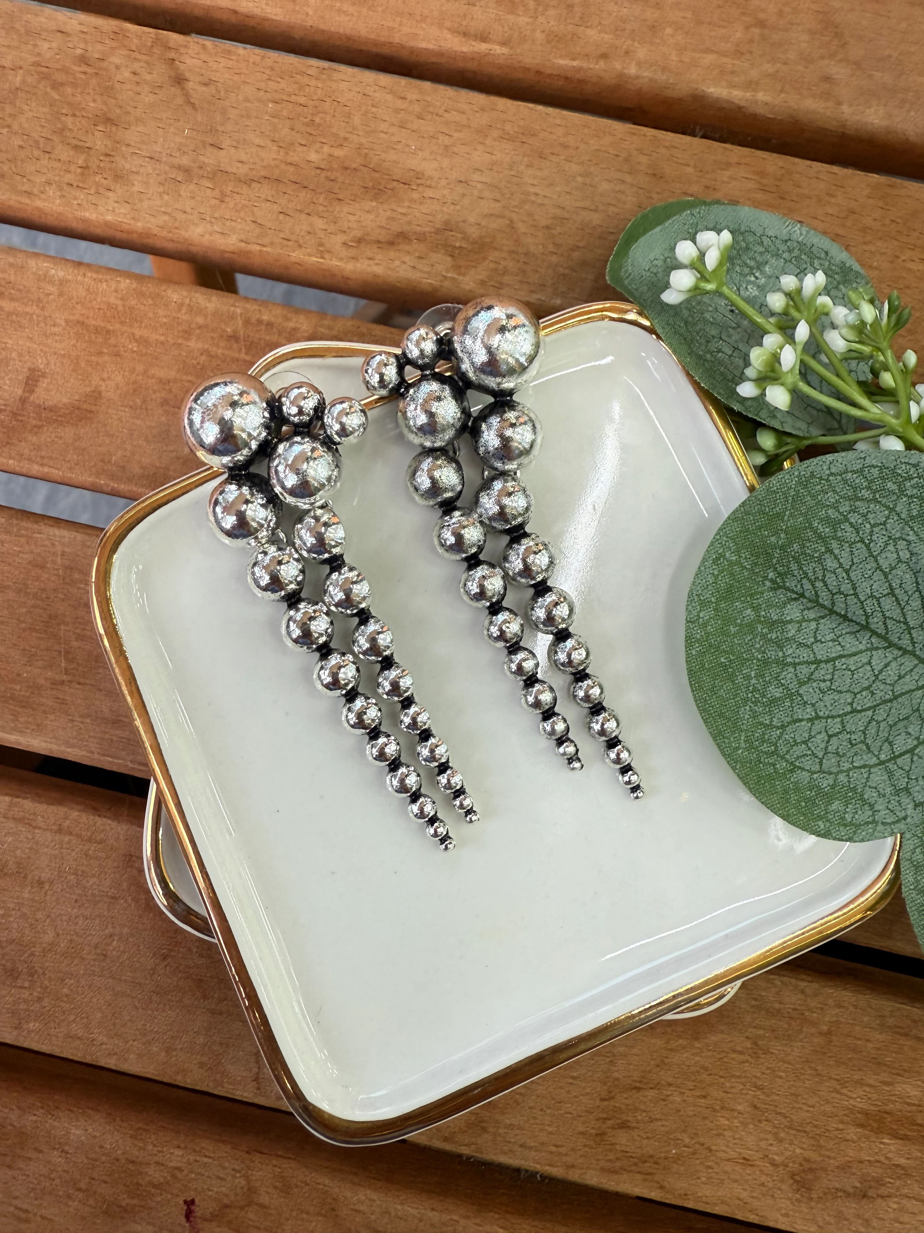 ZR Model Silver Topçuk Sarkıt Küpe