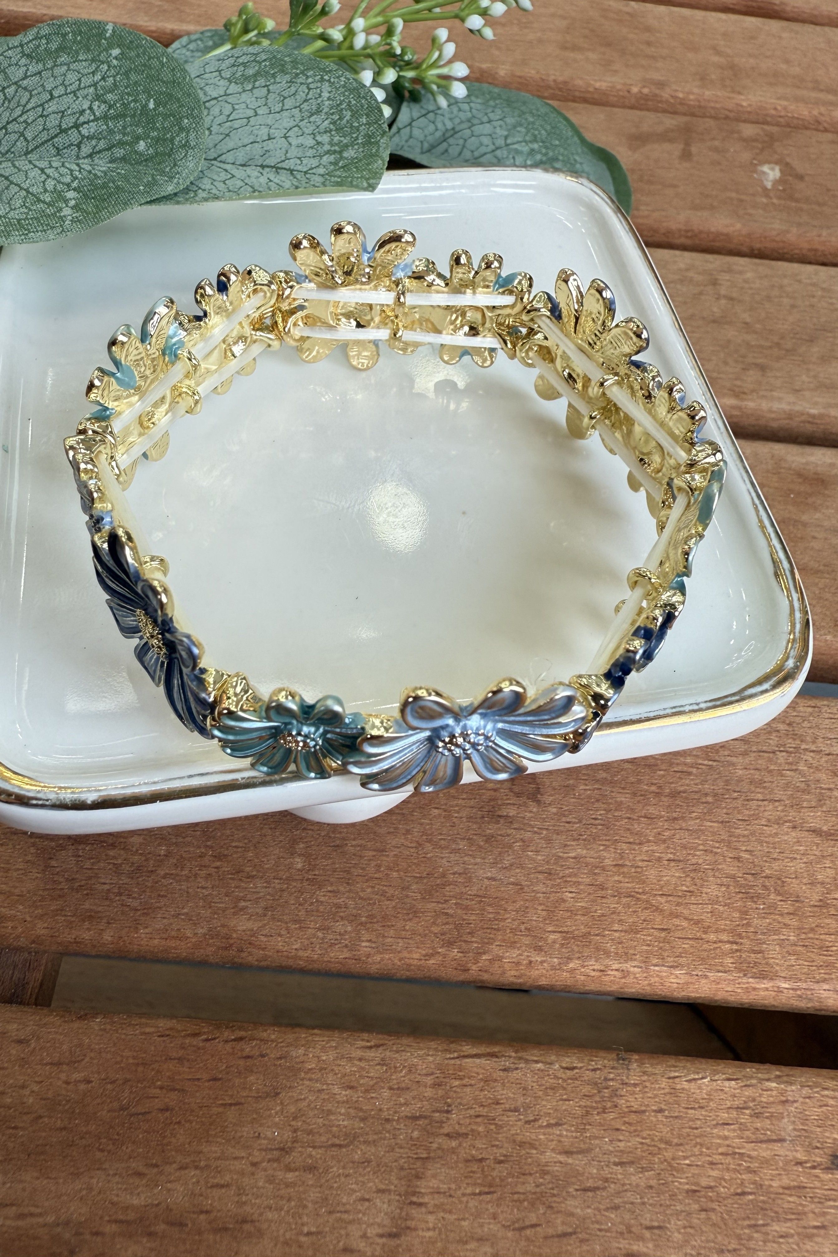14K Altın Kaplama Floral Serisi Bilezik