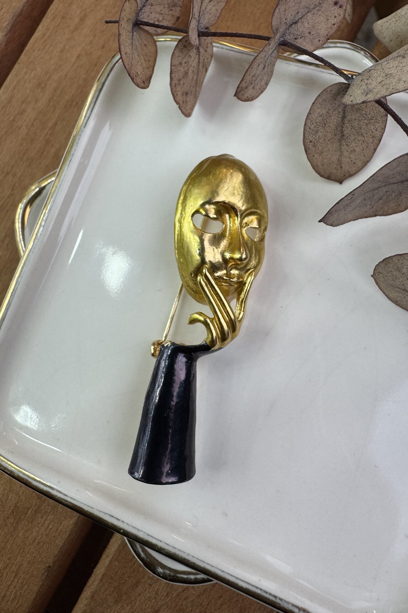 Gold Maske Broş