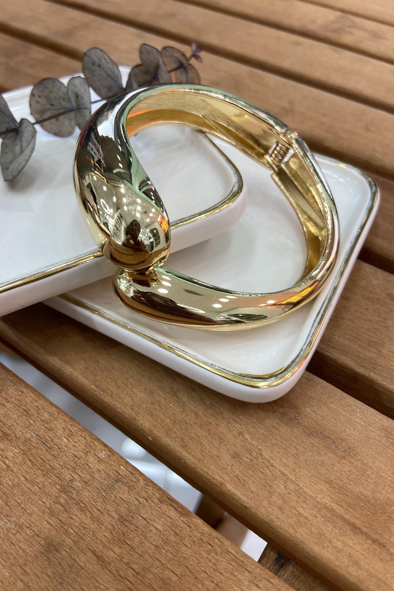 14K Altın Kaplama Damla Bilezik