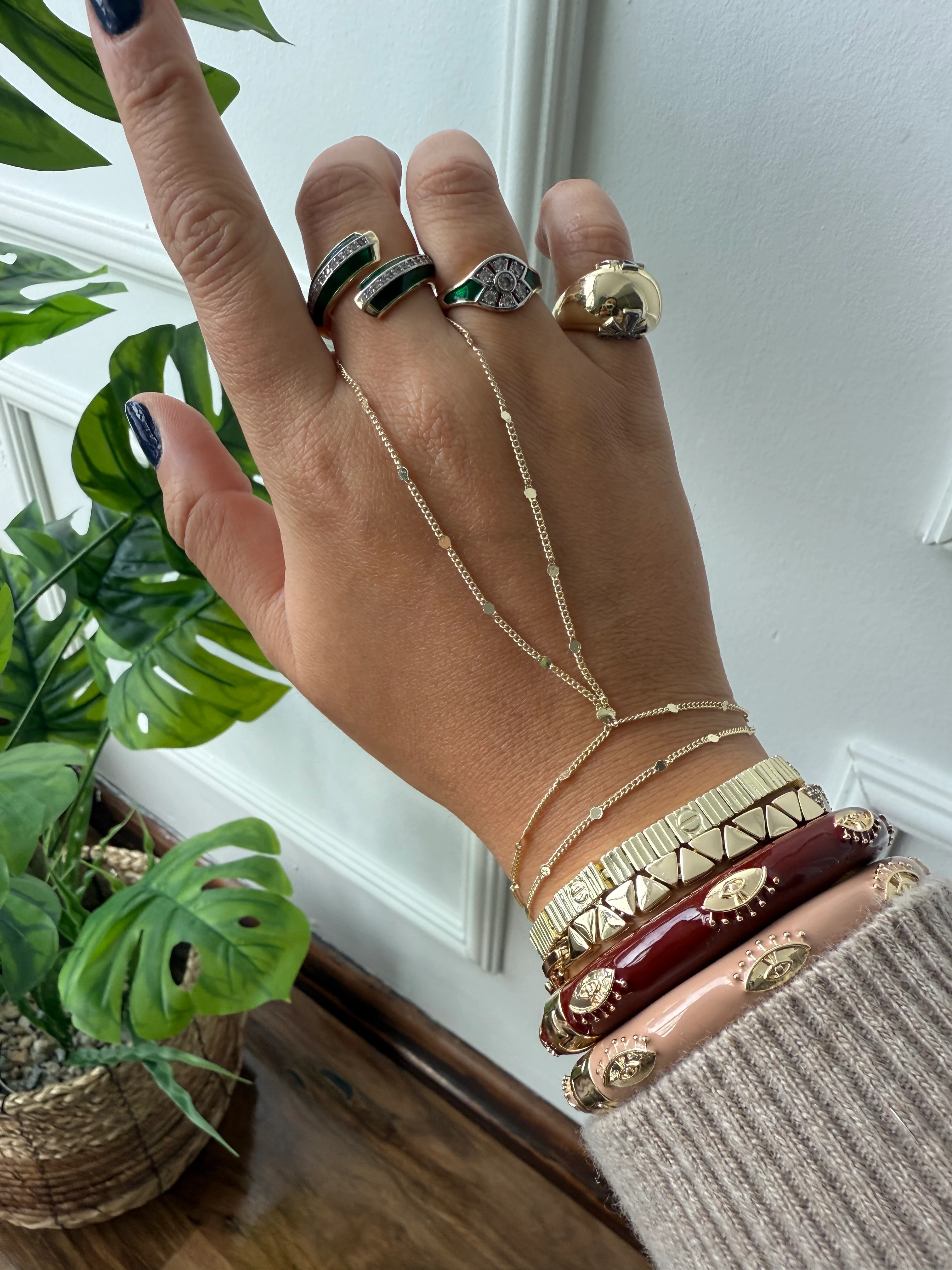 14K Altın Kaplama Zincir Üzeri Plakalar Şahmeran Gold