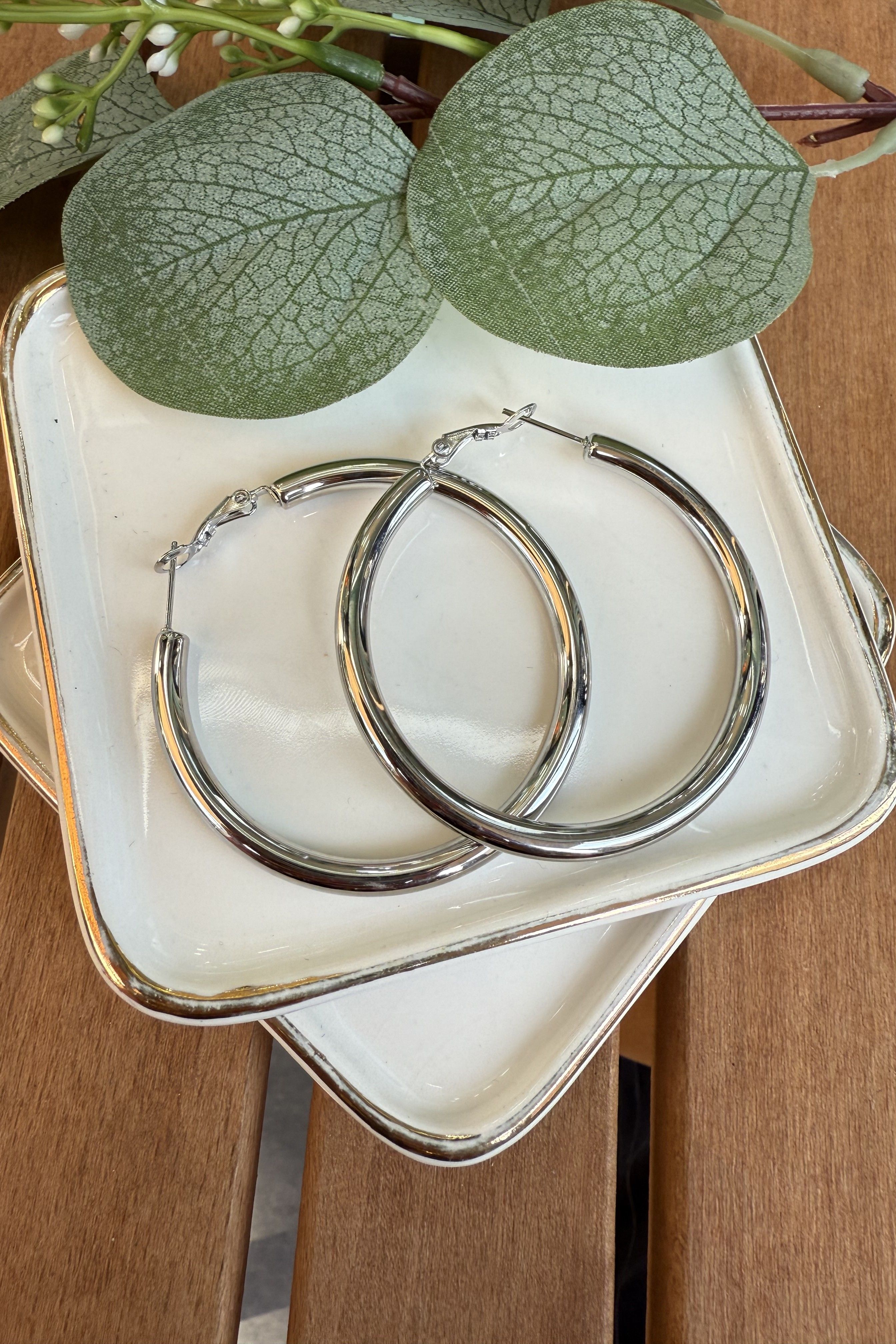 Çelik Halka Küpe Silver (Çap:5cm)