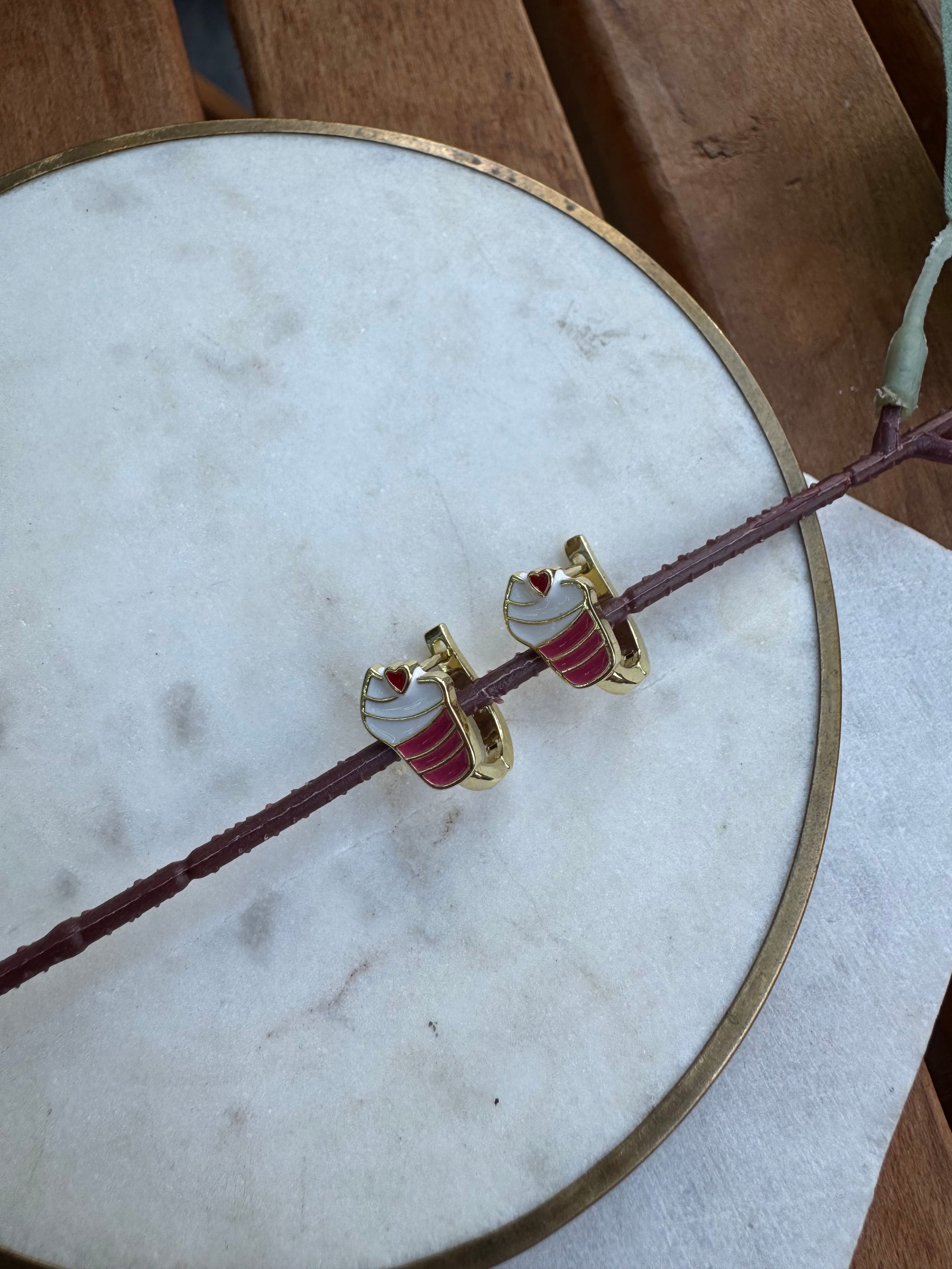 14K Altın Kaplama Çocuk Küpesi