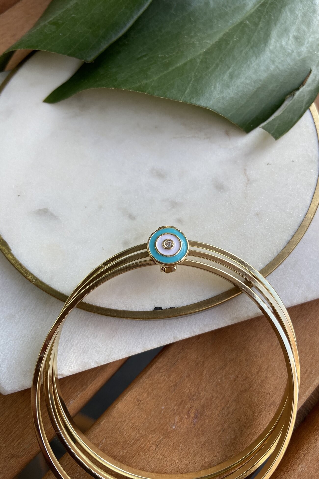14K Altın Kaplama Nazar Charm