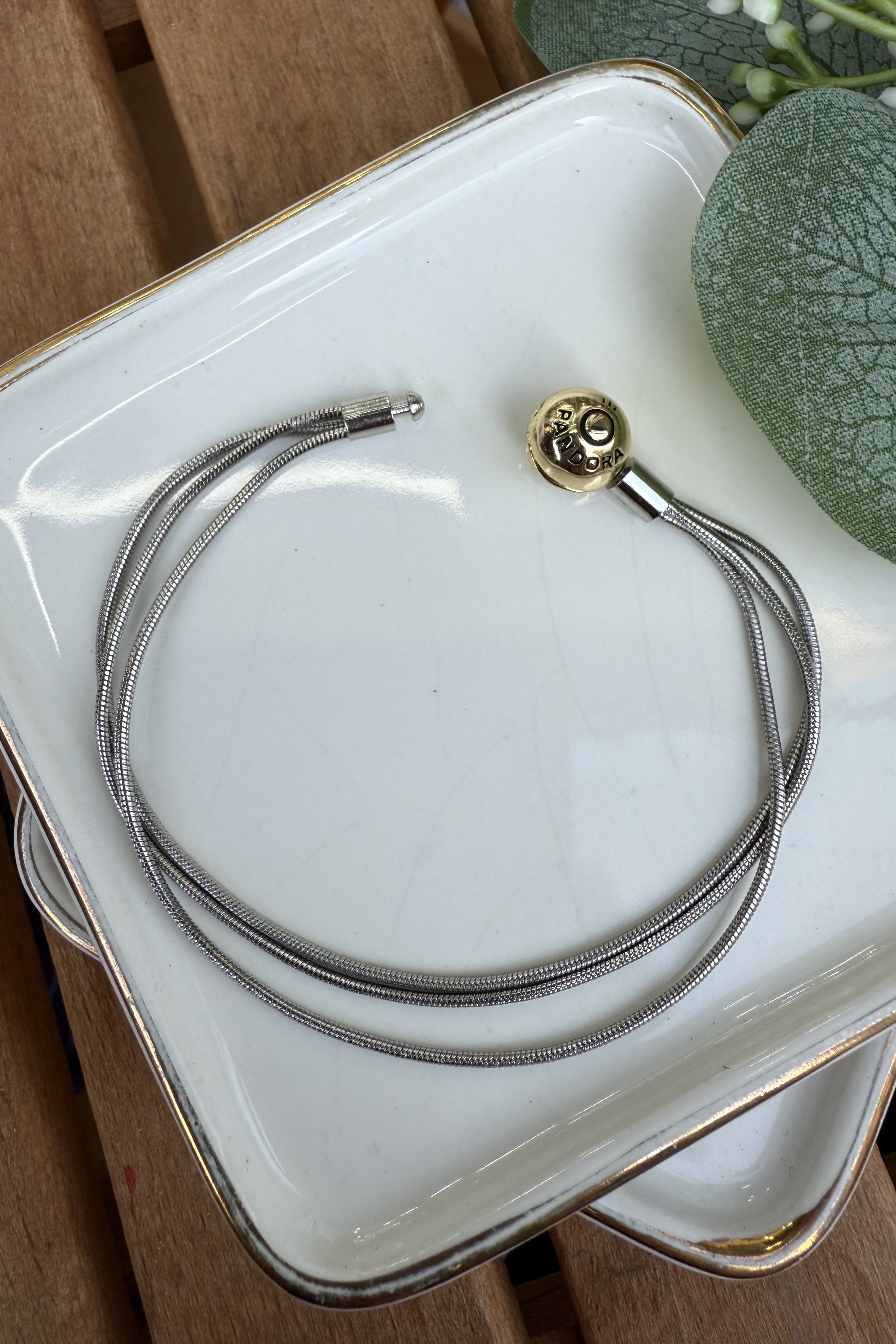 14K Altın Kaplama Marka Üçlü Zincir Bileklik 18cm