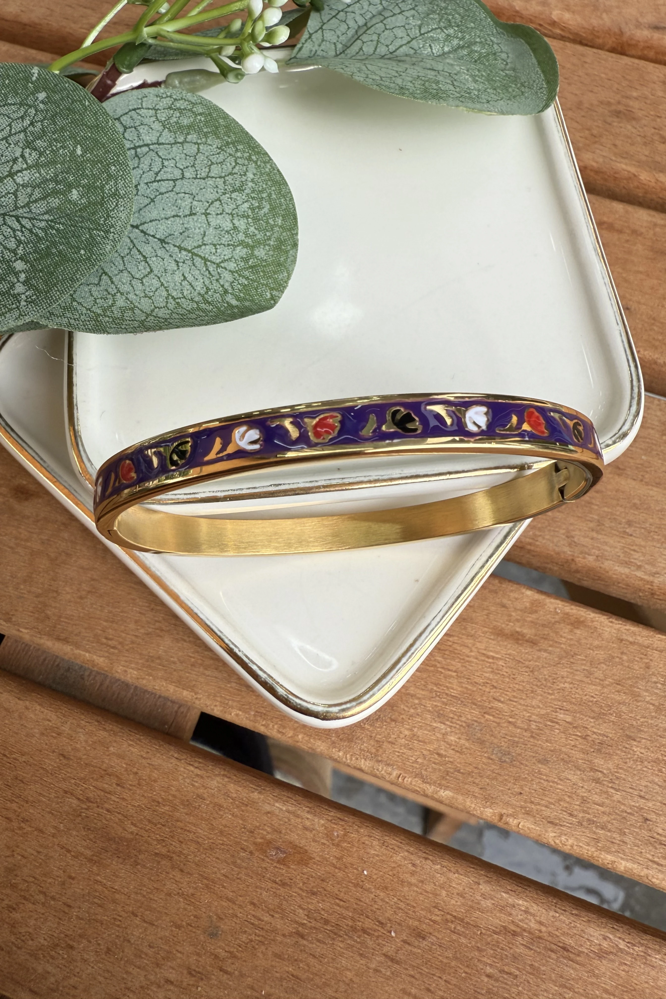 Çelik Art Koleksiyonu Mineli Bilezik 5.8cm