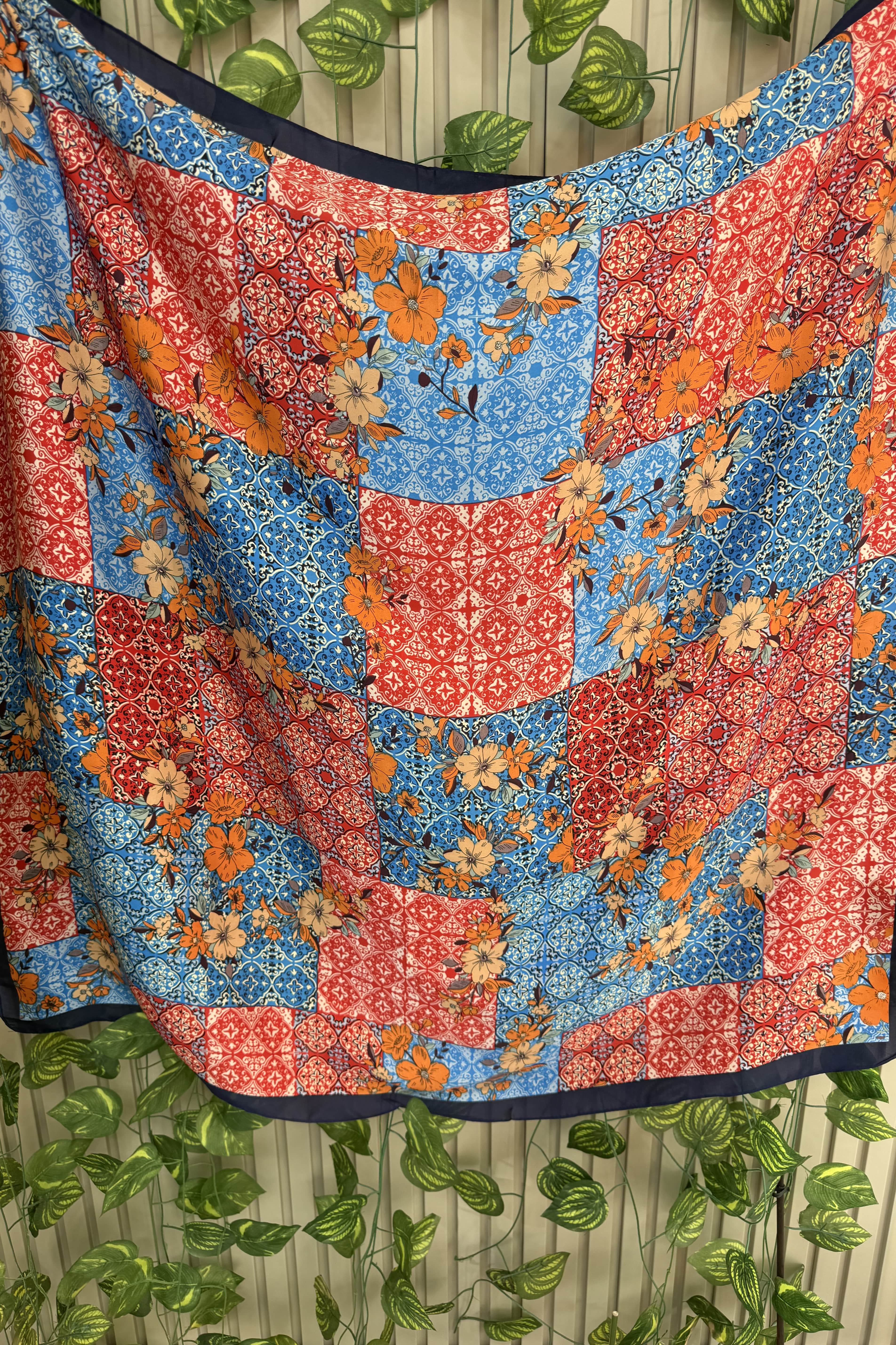 Patchwork Detaylı Fular 90*90cm