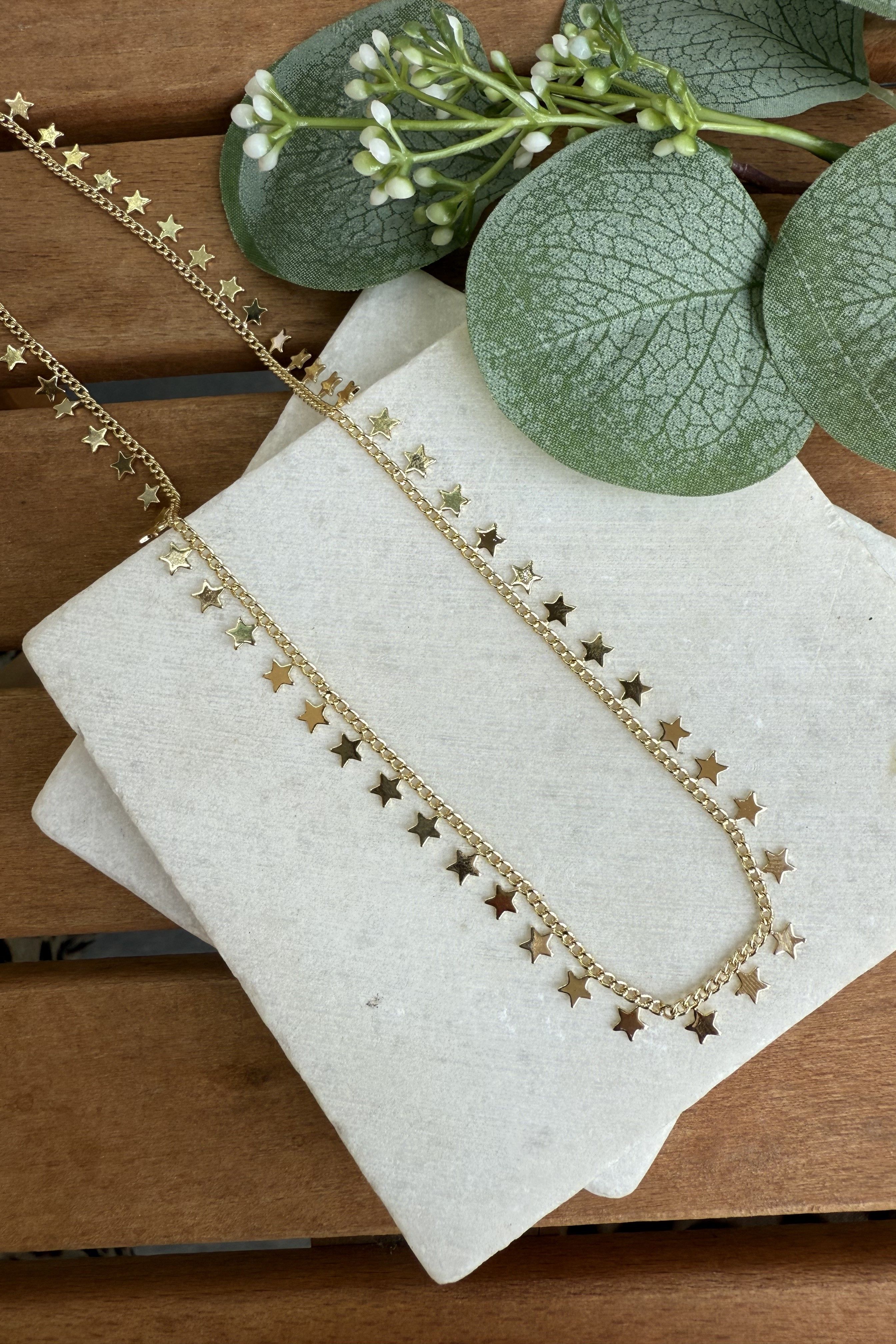 14K Altın Kaplama Yıldız Kolye 50 cm