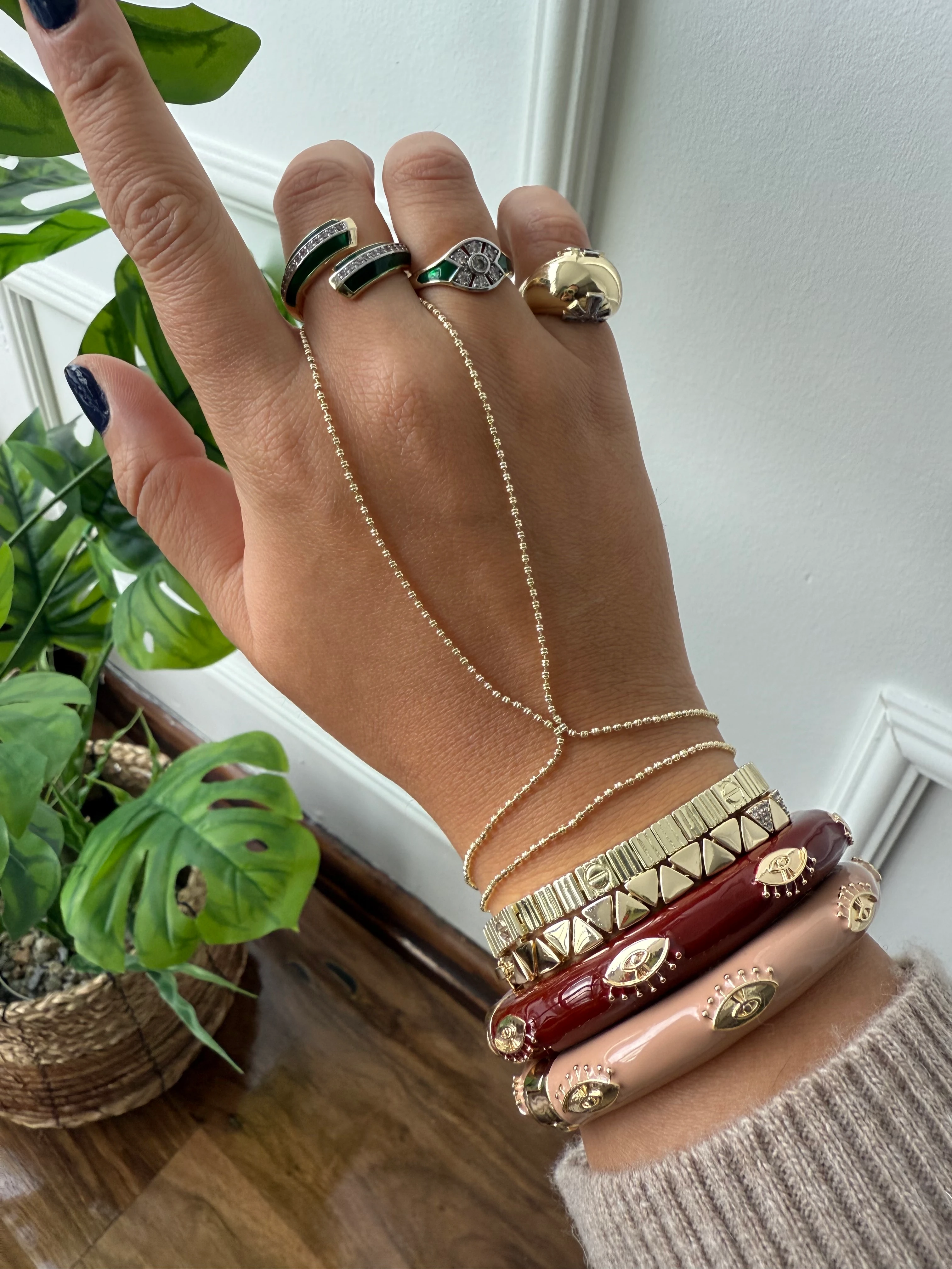 14K Altın Kaplama İnce Kesim Topçuk Zincir Şahmeran Gold