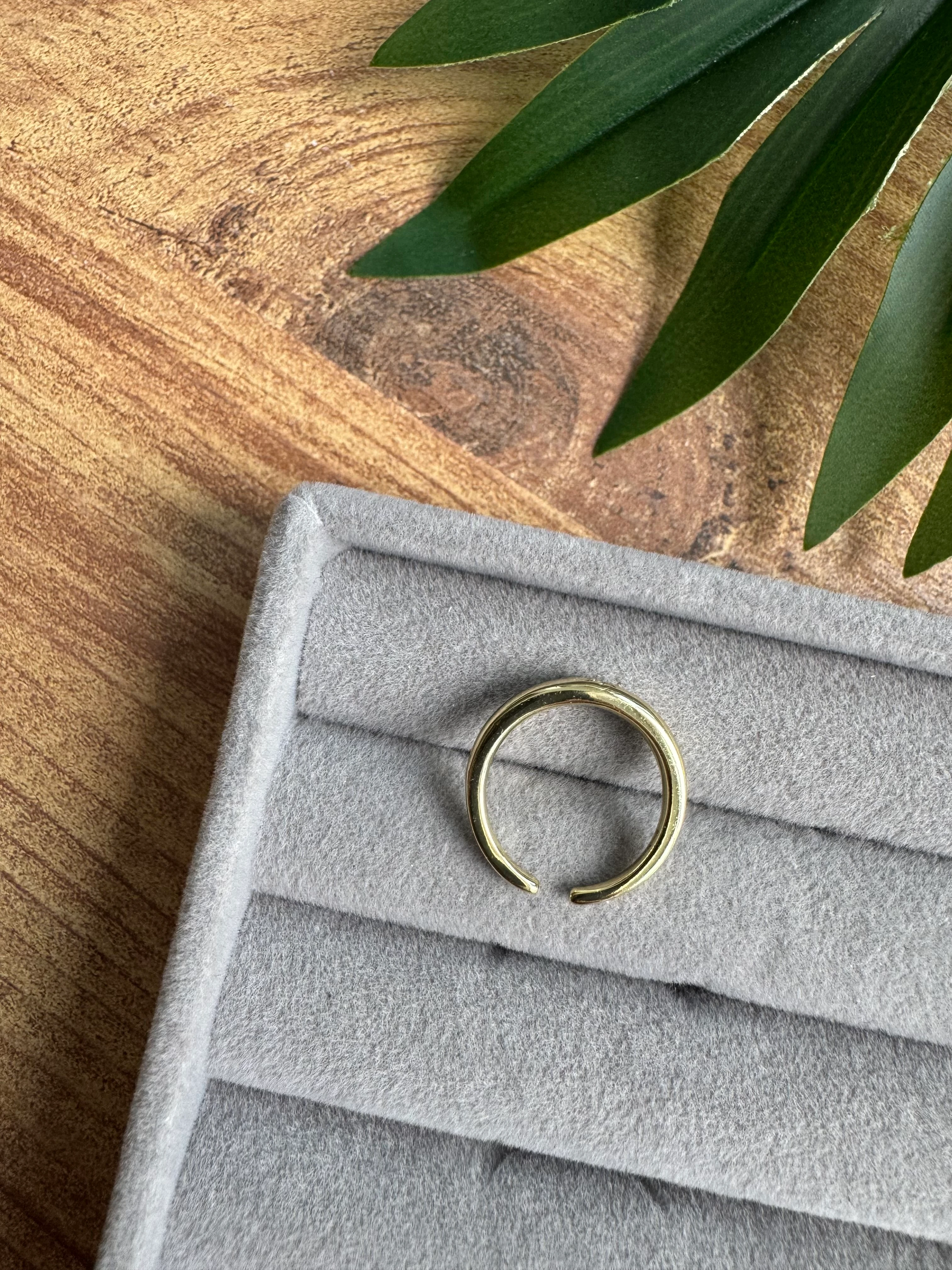 14K Altın Kaplama Mini Kutup Yıldızı Serçe Parmak Yüzüğü Gold