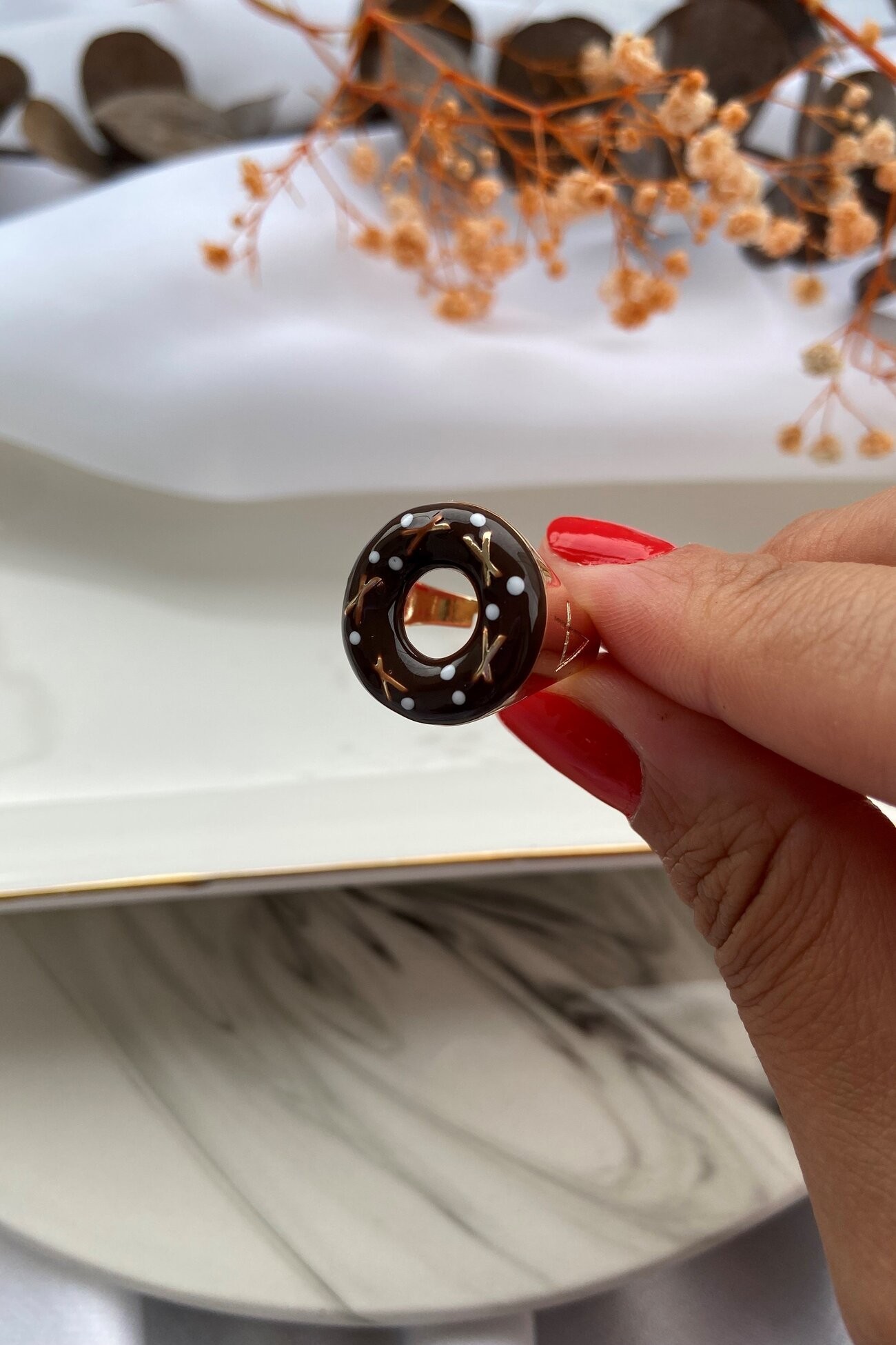 Çikolatalı Donut Yüzük
