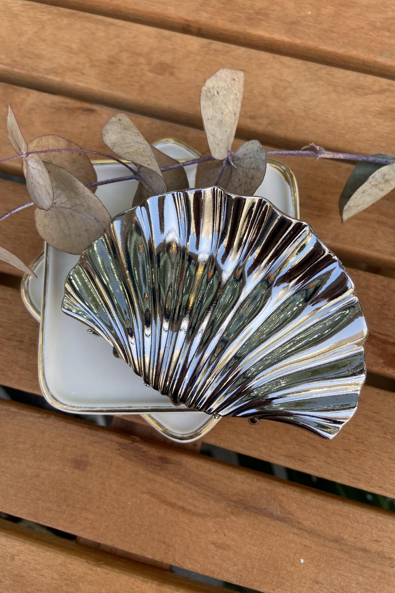 Midye Metal Mandal Toka Silver