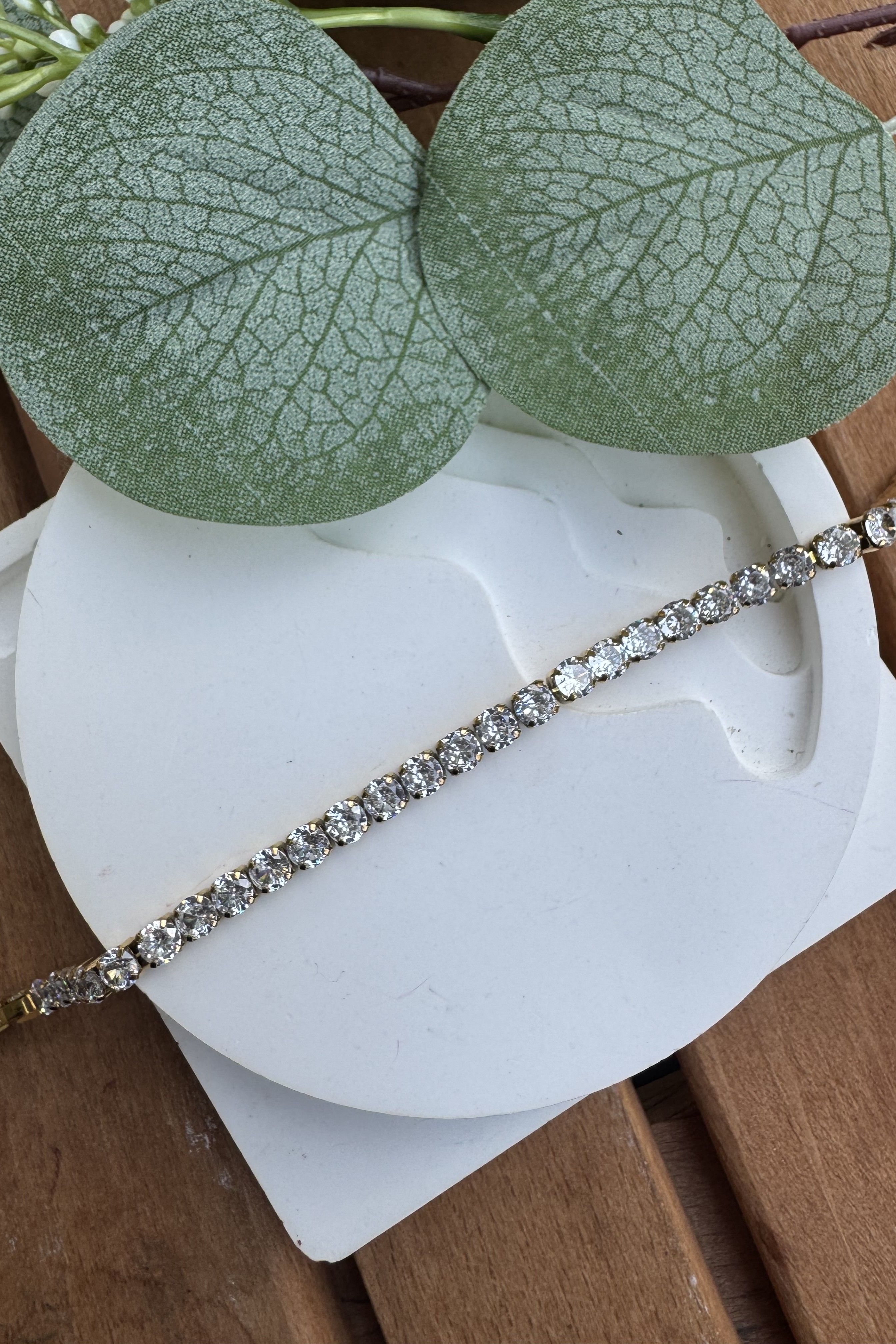 Çelik 3mm Su Yolu Bileklik Gold 17+2cm