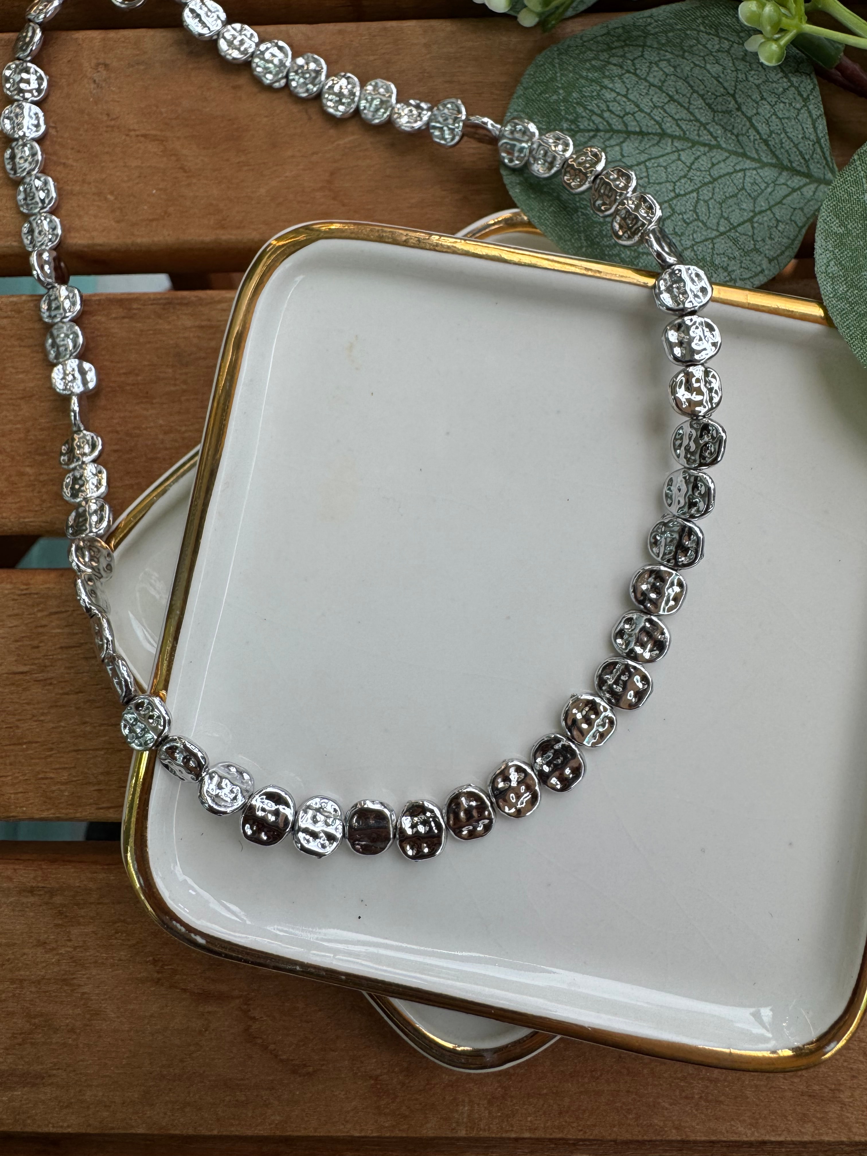 Dövme Plakalar Kolye Silver 40+5cm