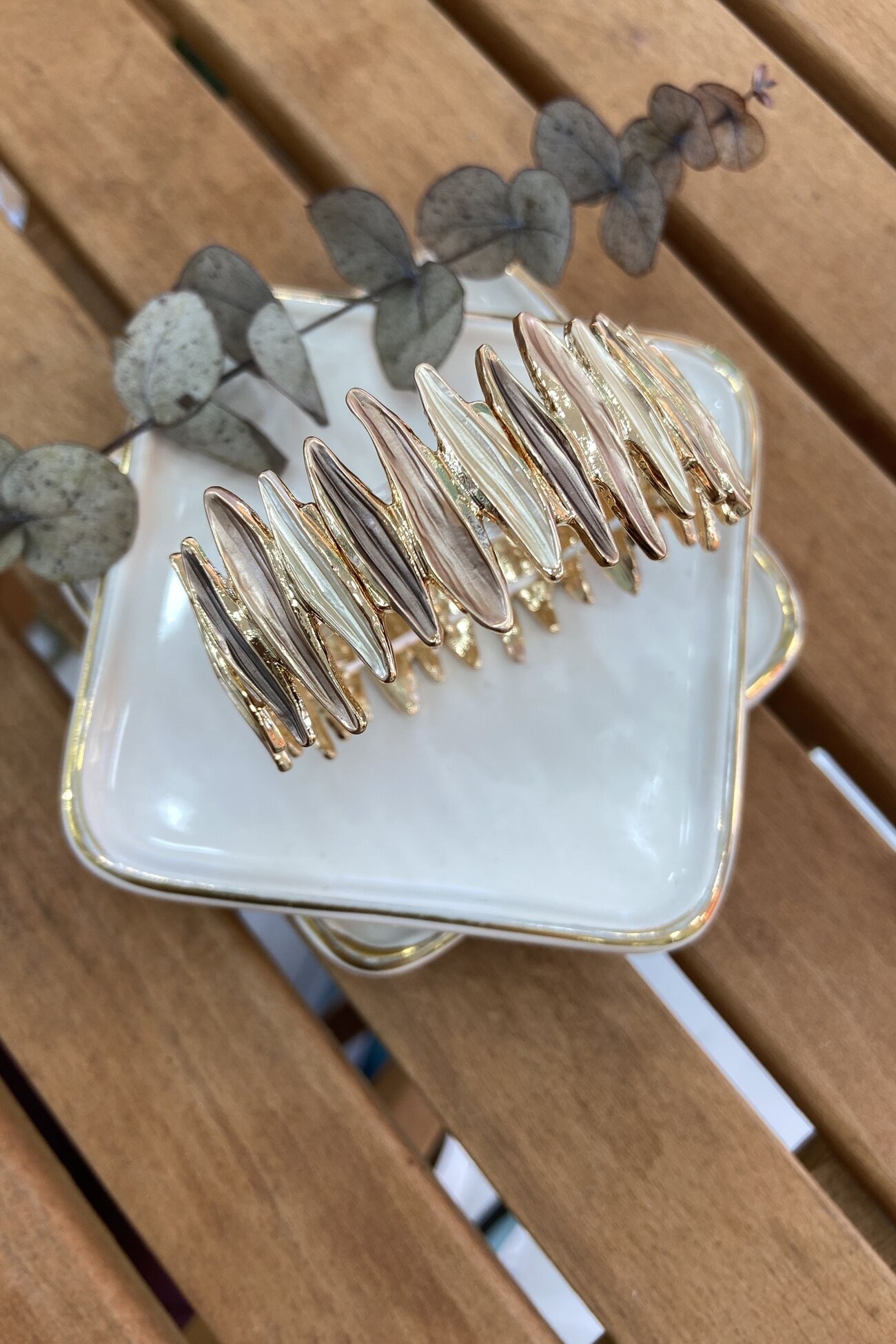 14K Altın Kaplama Floral Serisi Bilezik