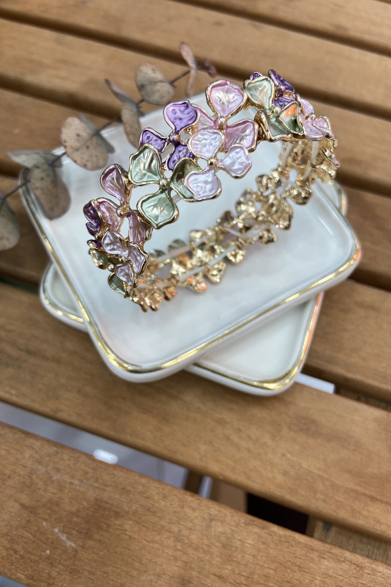 14K Altın Kaplama Floral Serisi Bilezik