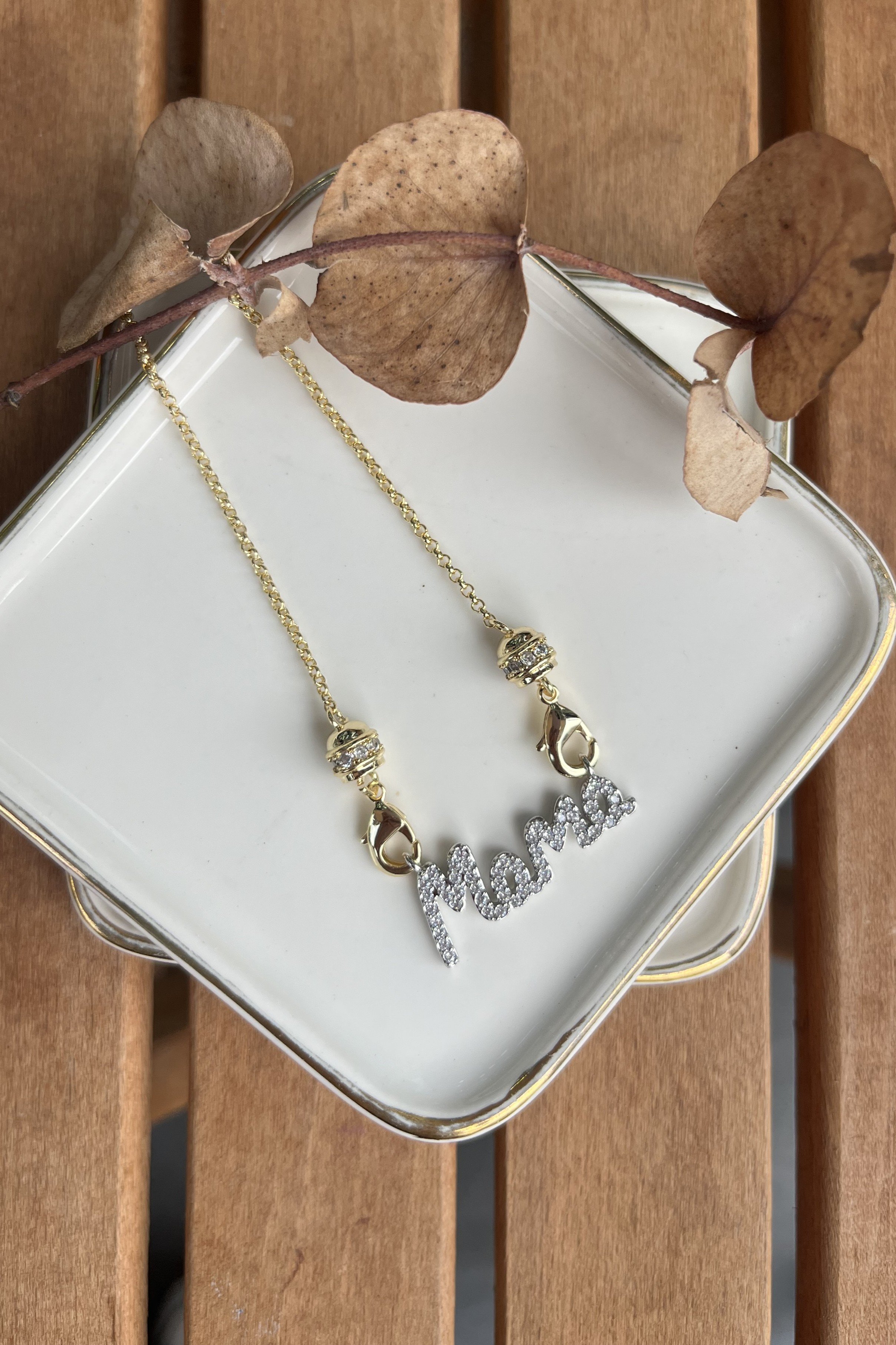 14K Altın Kaplama Mama Kolye 50cm
