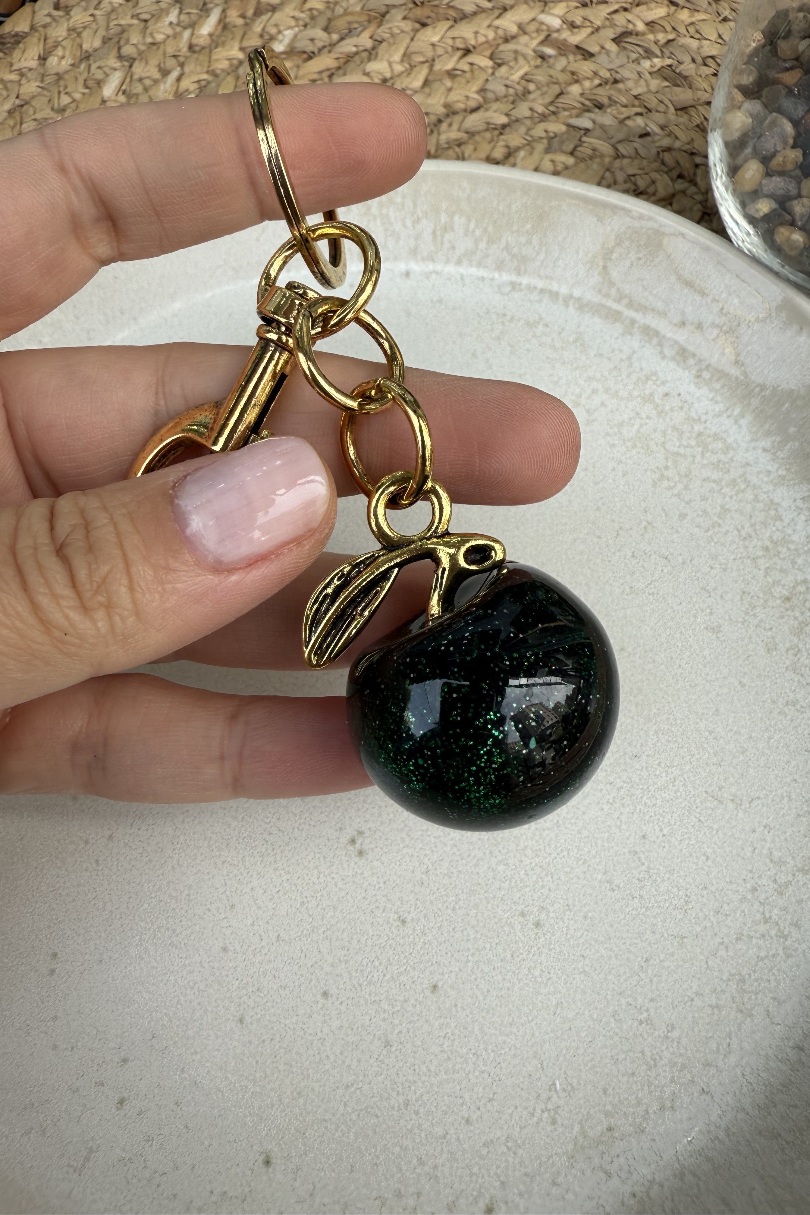Yeşil Elma Charm Anahtarlık & Çanta Aksesuarı