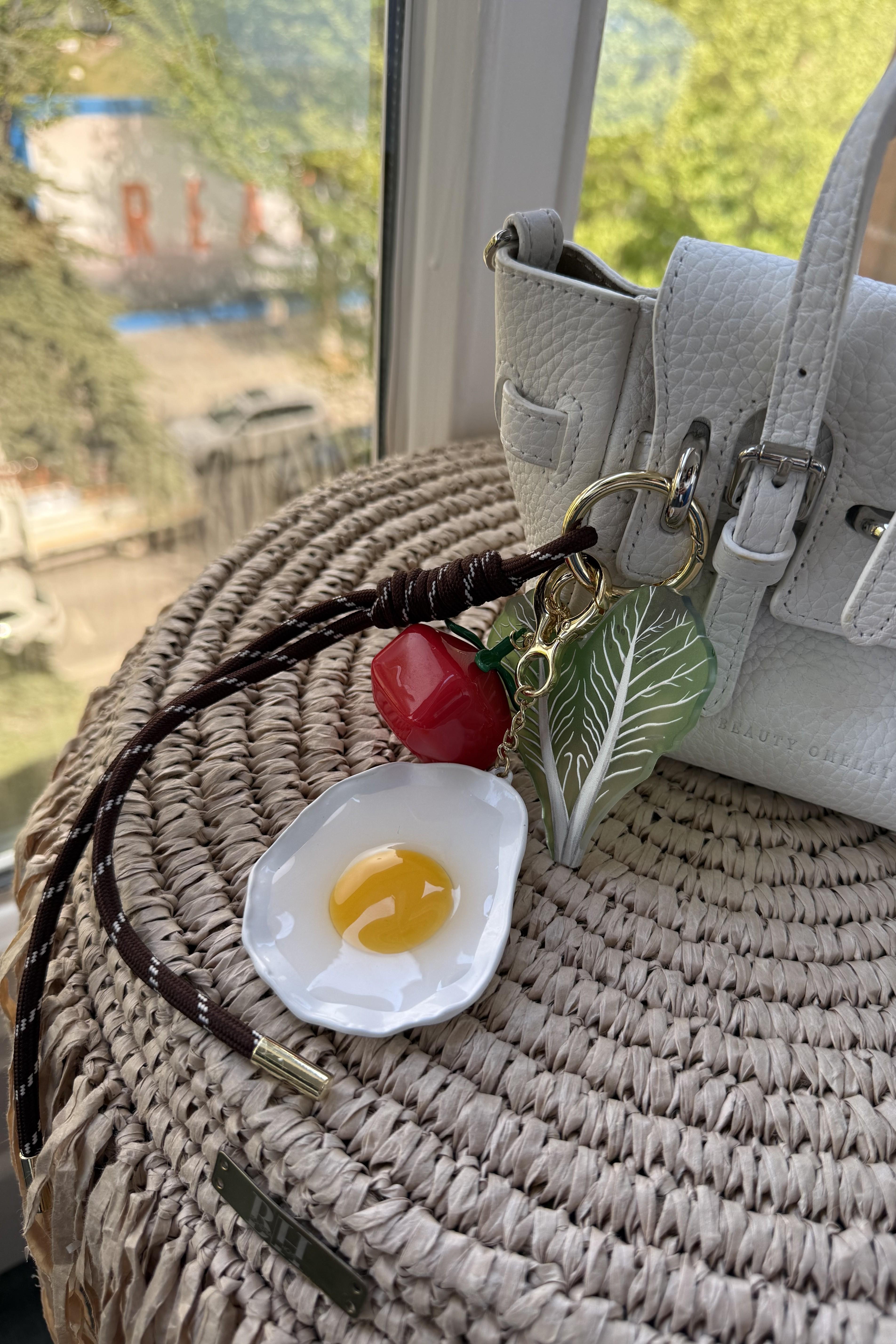 Sunny Side Up Yumurta Charm Anahtarlık & Çanta Aksesuarı