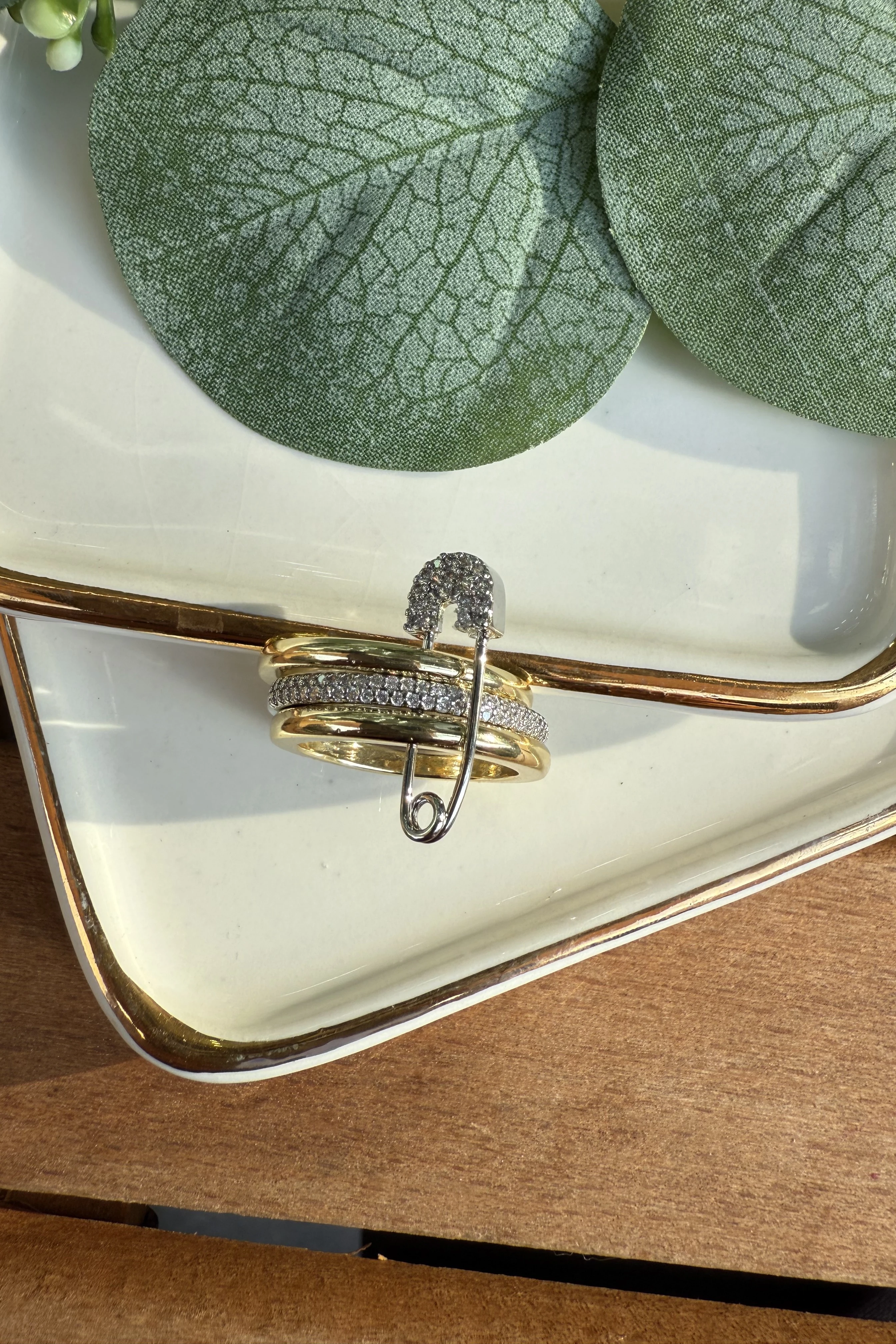 14K Altın Kaplama Gold&Silver Ataç Marka Yüzük