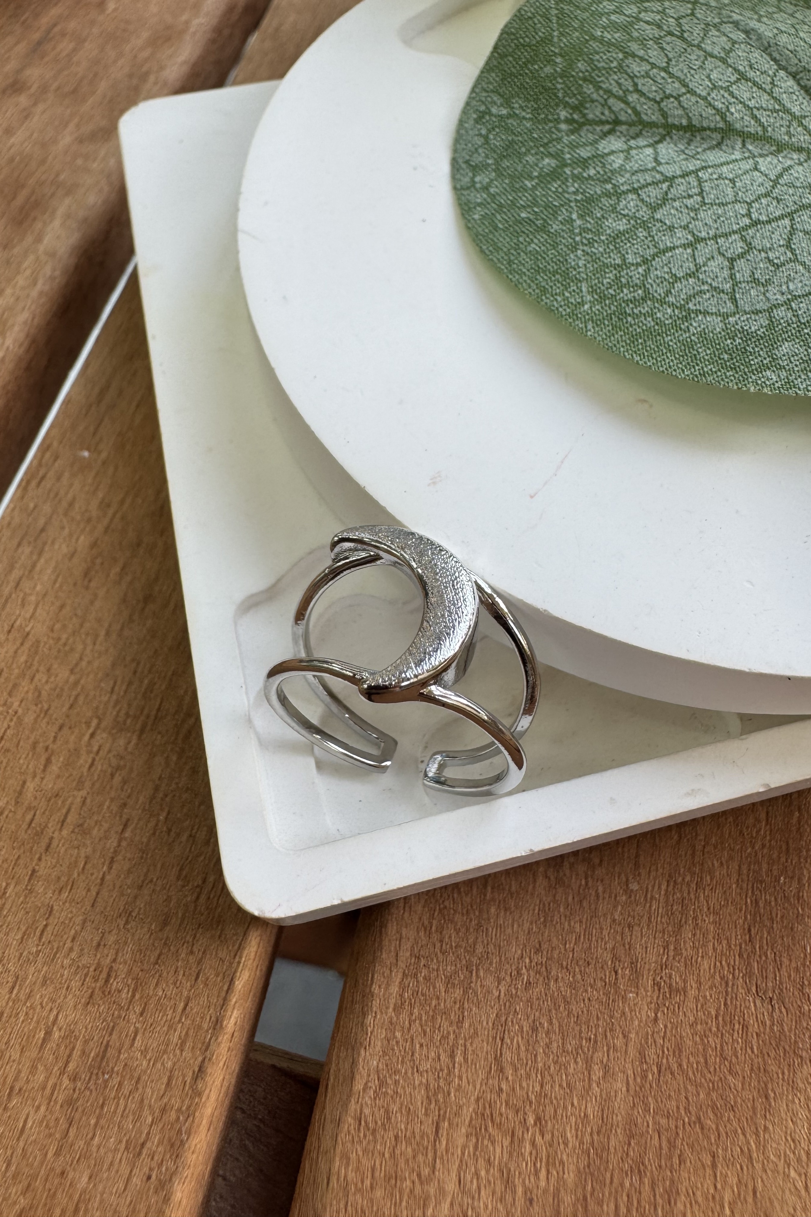 14K Altın Kaplama Ay Yüzük Silver