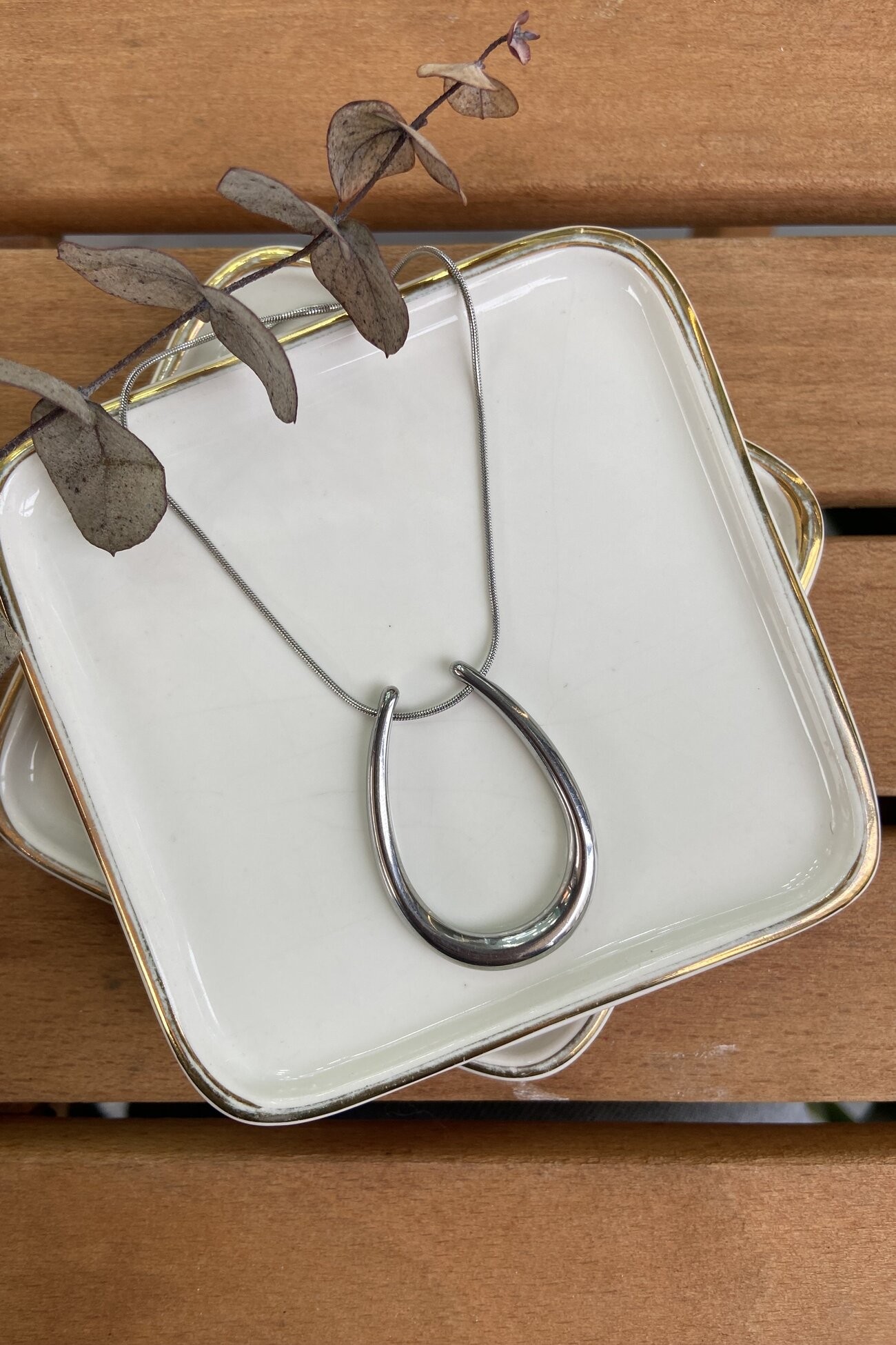 Çelik Nal Kolye Silver 86 cm