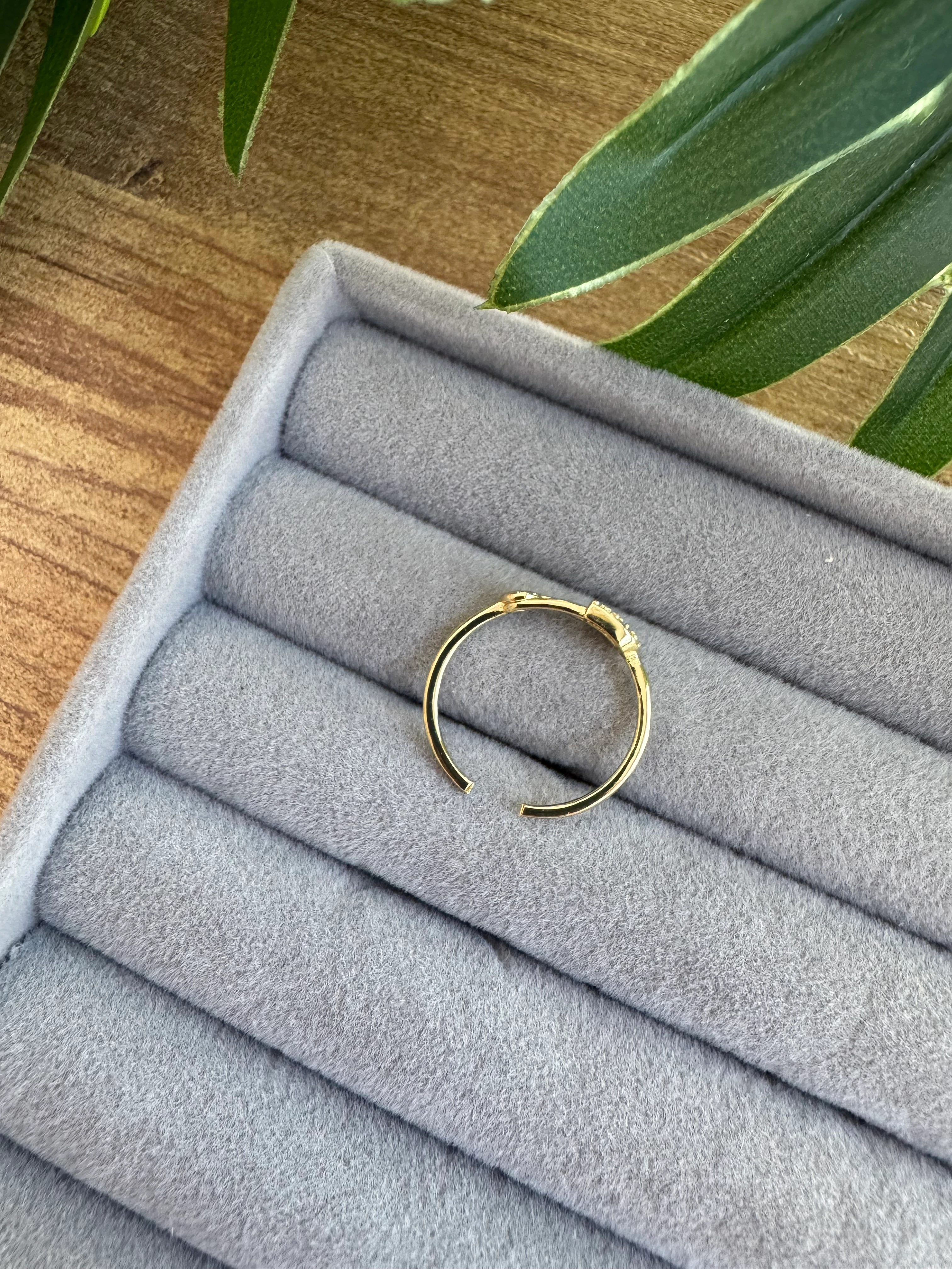 14K Altın Kaplama Minimal Ataç Yüzük