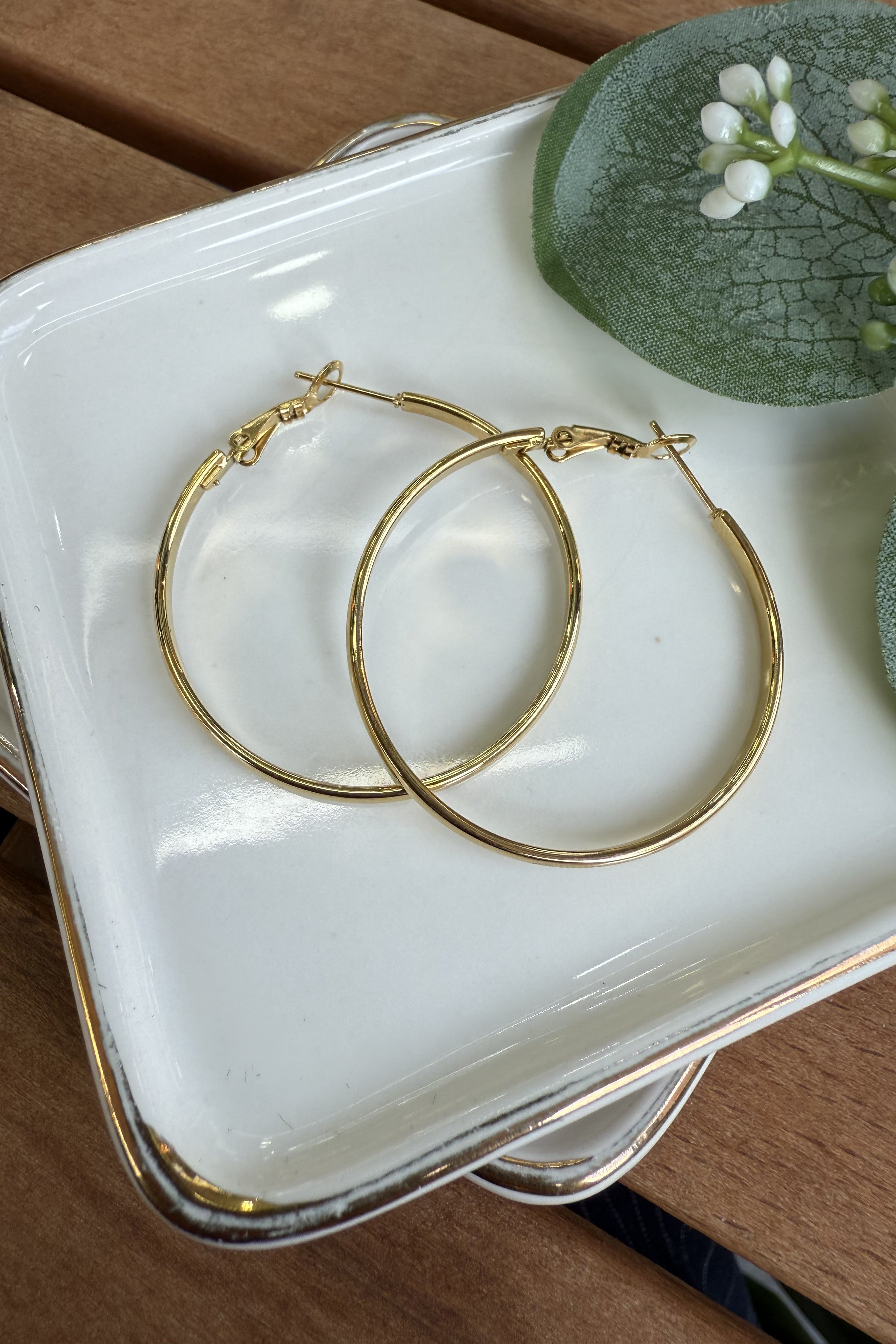 Çelik Halka Küpe Gold (Çap:4cm)
