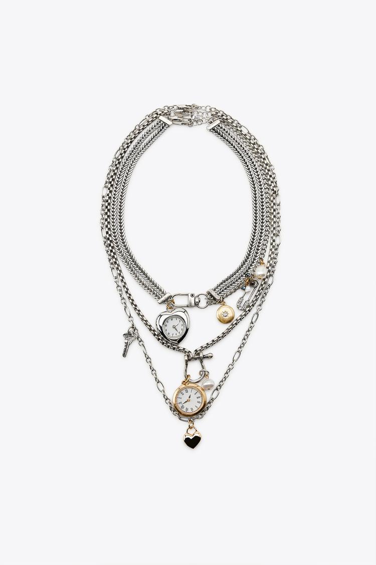 ZR Model Saat Kolye (58+52+42cm)