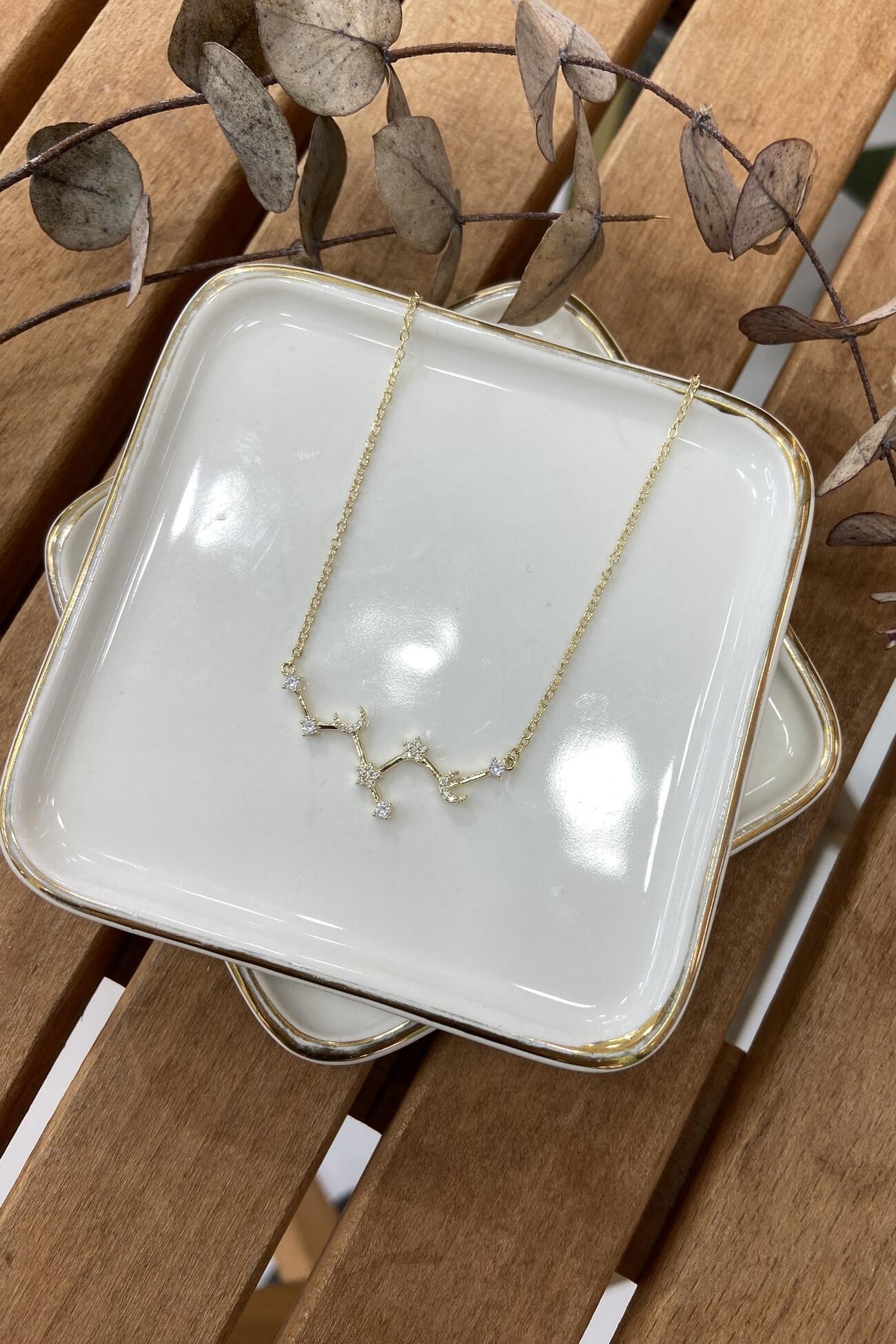 14K Altın Kaplama Takım Yıldızı Minimal Kolye 49cm