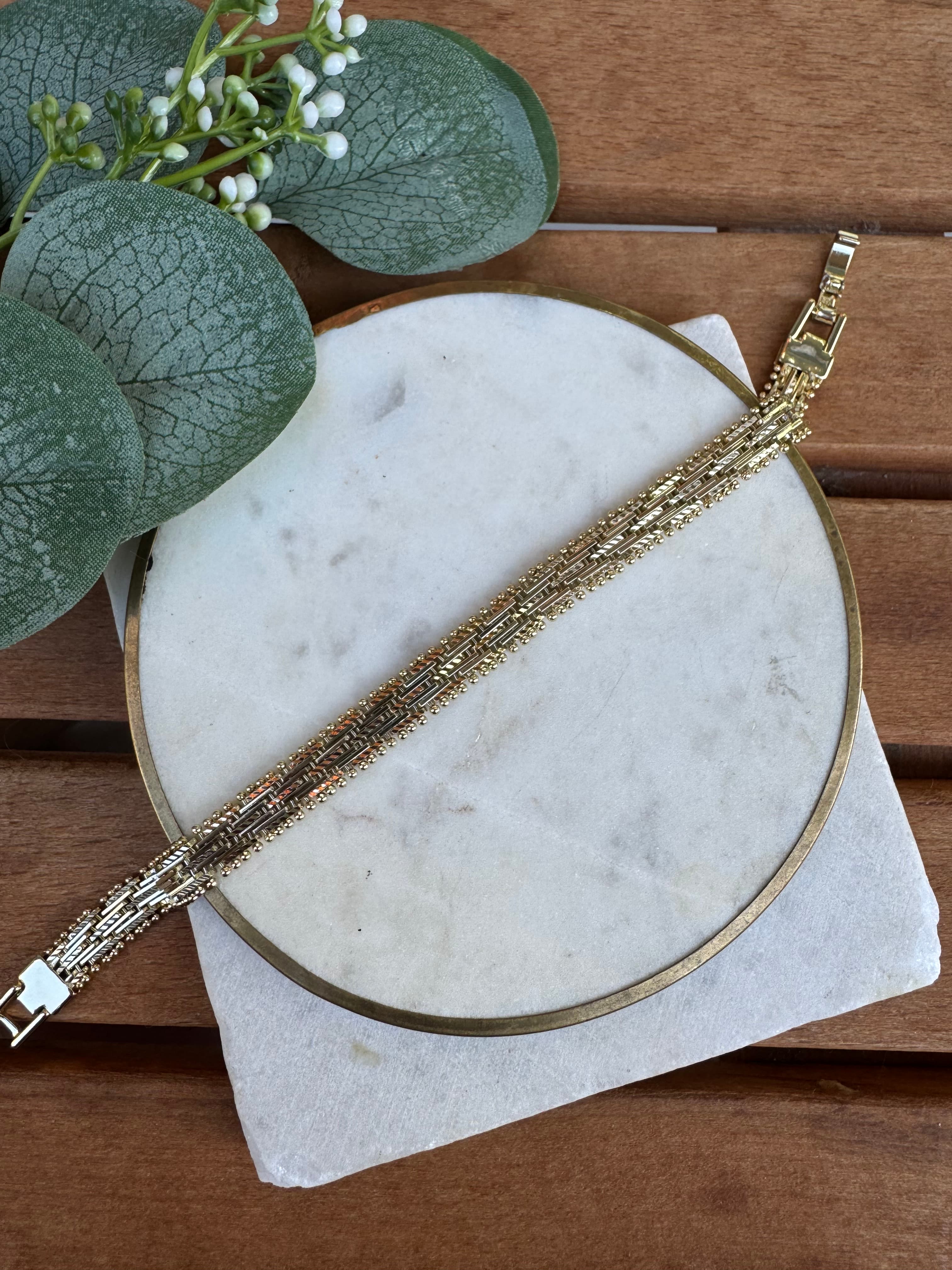 Özel Seri Pırıltılı Yassı Bileklik 19.5cm