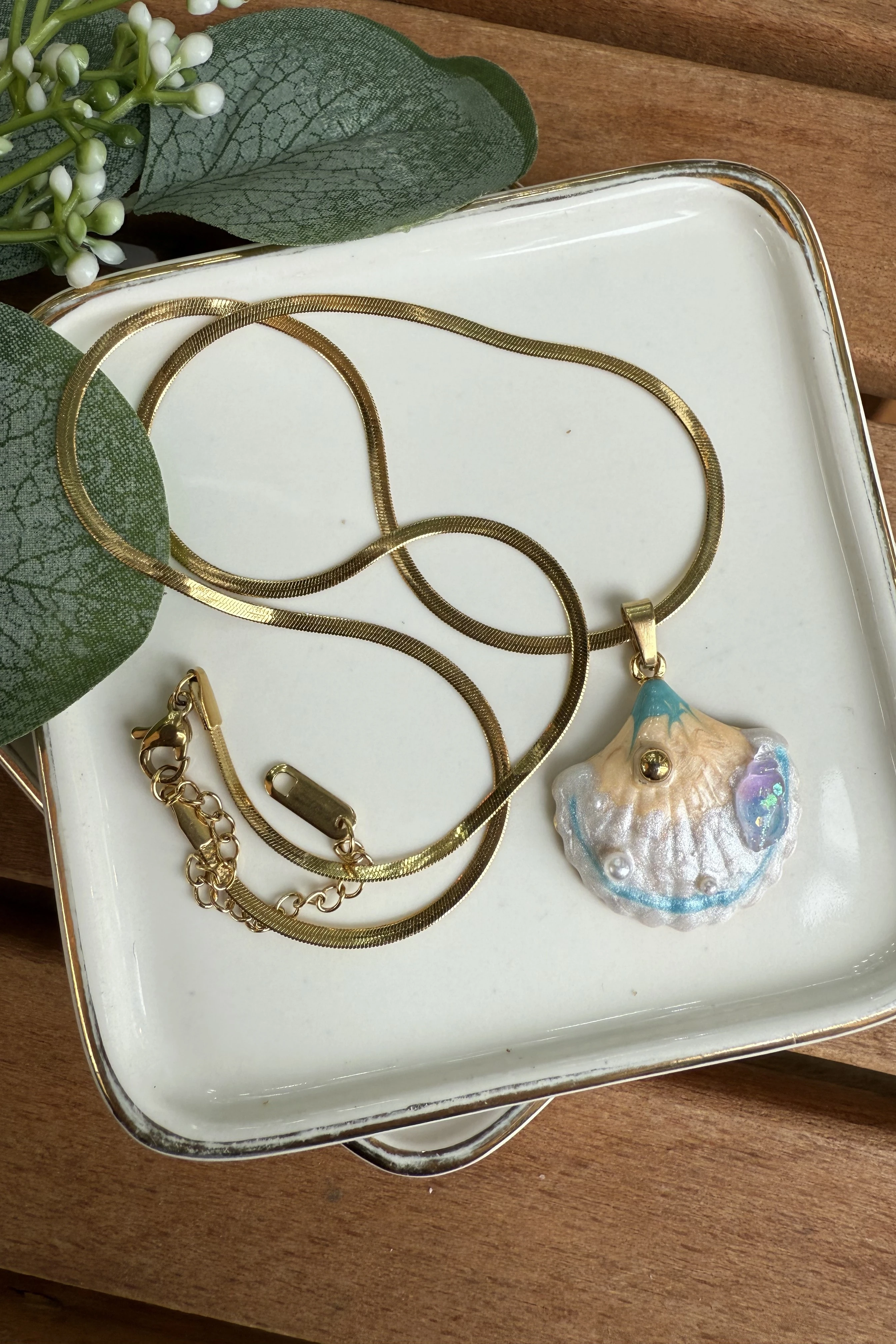 Çelik Soft Renkli İstiridye Kolye 50cm