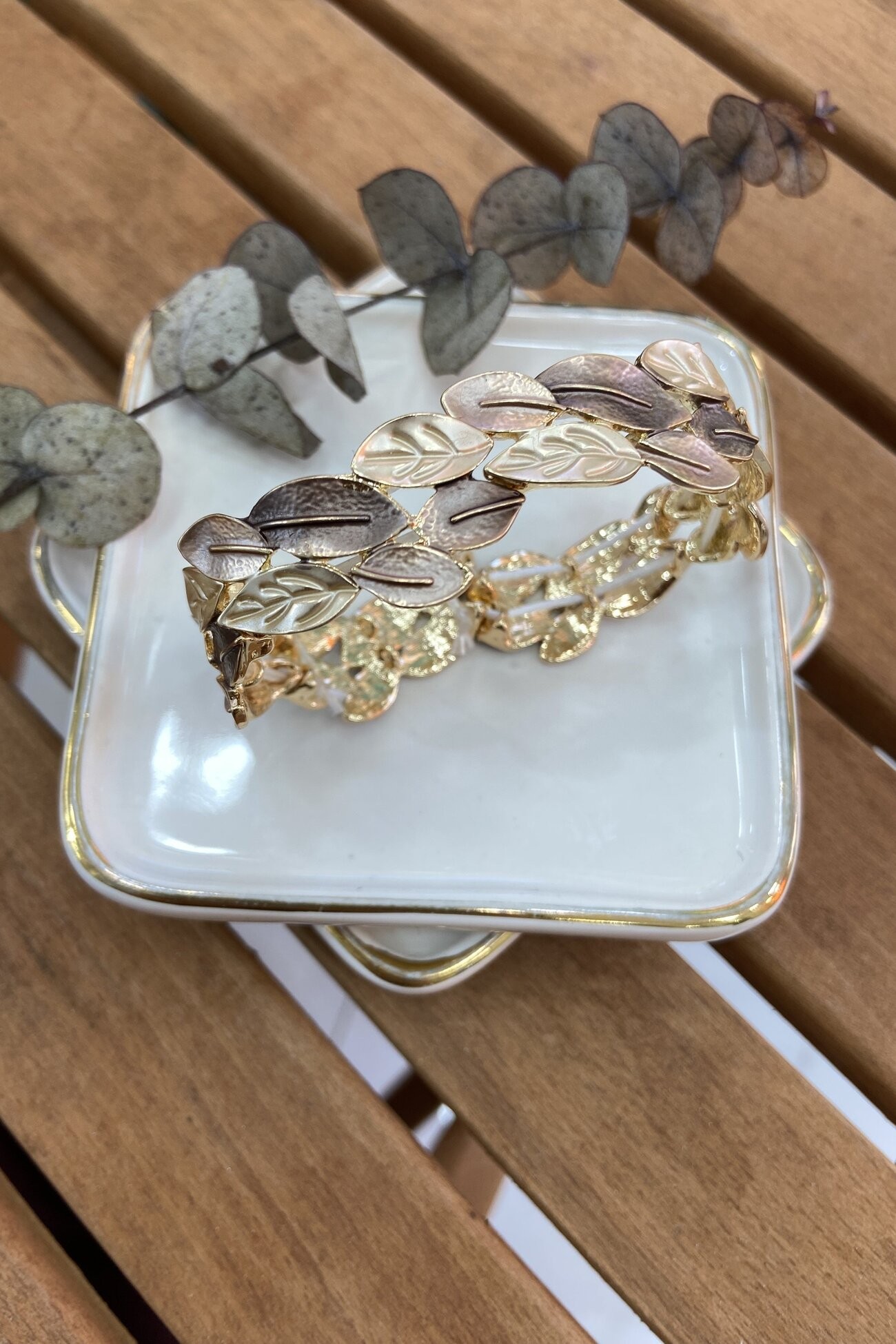 14K Altın Kaplama Floral Serisi Bilezik