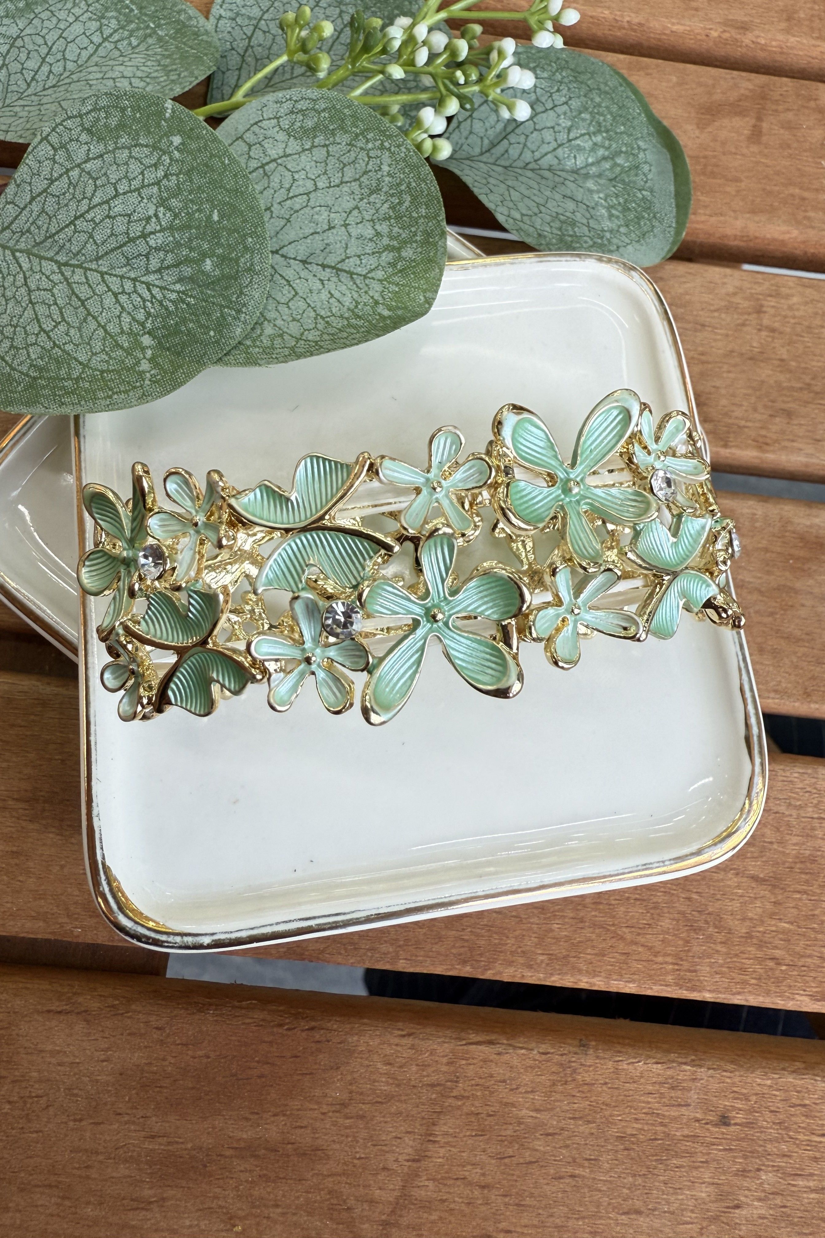 14K Altın Kaplama Floral Serisi Bilezik